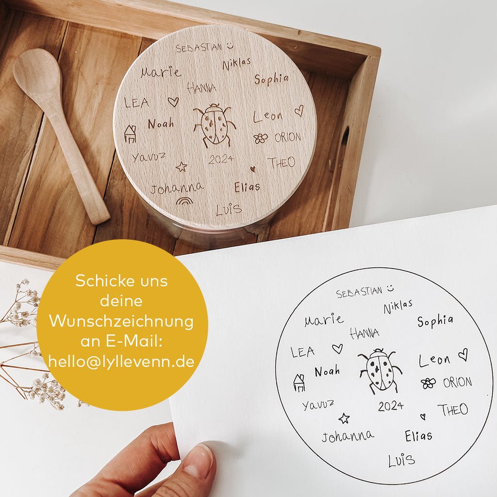 Personalisiertes Vorratsglas – Abschiedsgeschenk Wunschdesign - lyllevenn