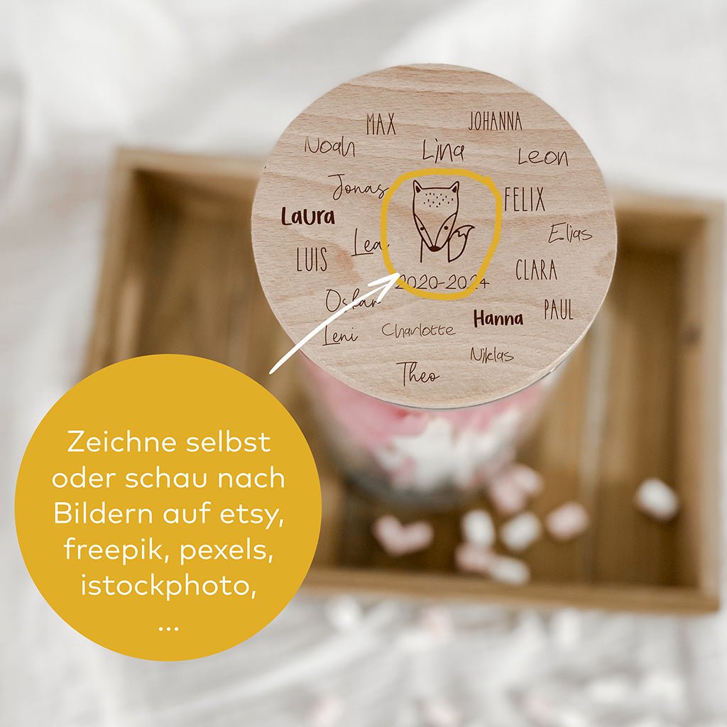 Personalisiertes Vorratsglas – Abschiedsgeschenk Wunschdesign - lyllevenn
