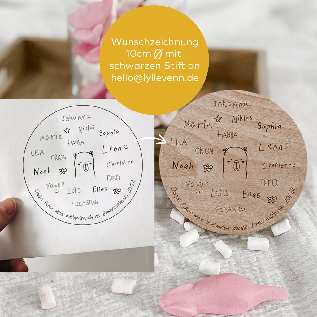 Personalisiertes Vorratsglas – Abschiedsgeschenk Wunschdesign - lyllevenn