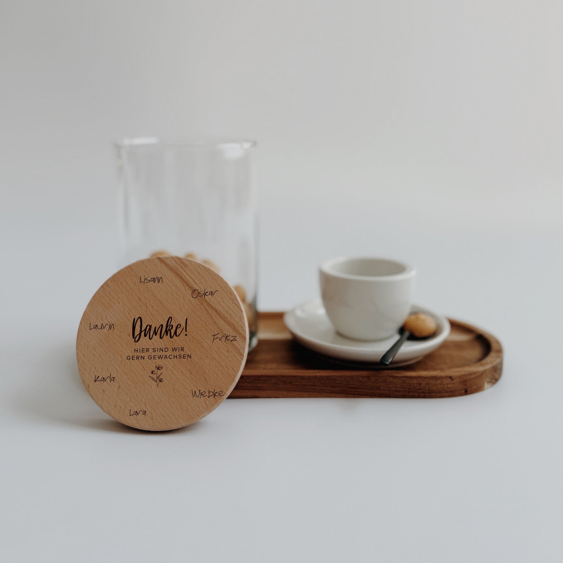 Personalisiertes Vorratsglas - Danke mit Wunschnamen - lyllevenn