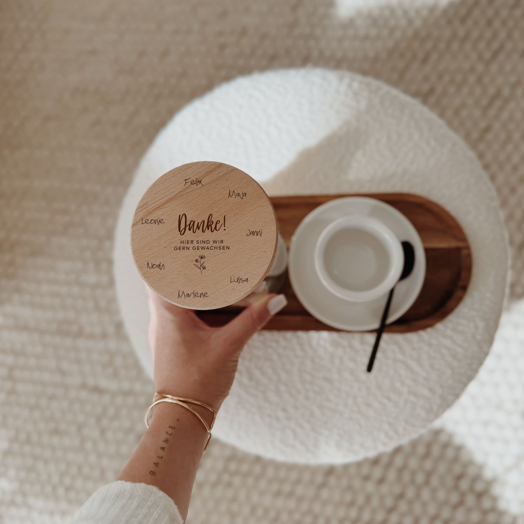 Personalisiertes Vorratsglas - Danke mit Wunschnamen - lyllevenn