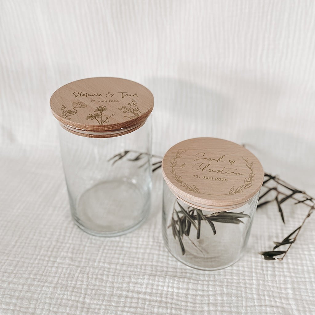 personalisiertes Vorratsglas – Hochzeit Kränze - lyllevenn