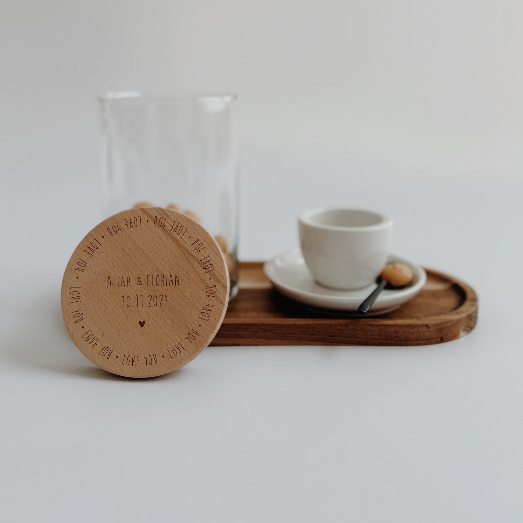 Personalisiertes Vorratsglas - Love you Name & Datum - lyllevenn