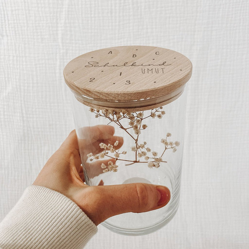 Personalisierte Vorratsgläser - zur Einschulung zwei Designs