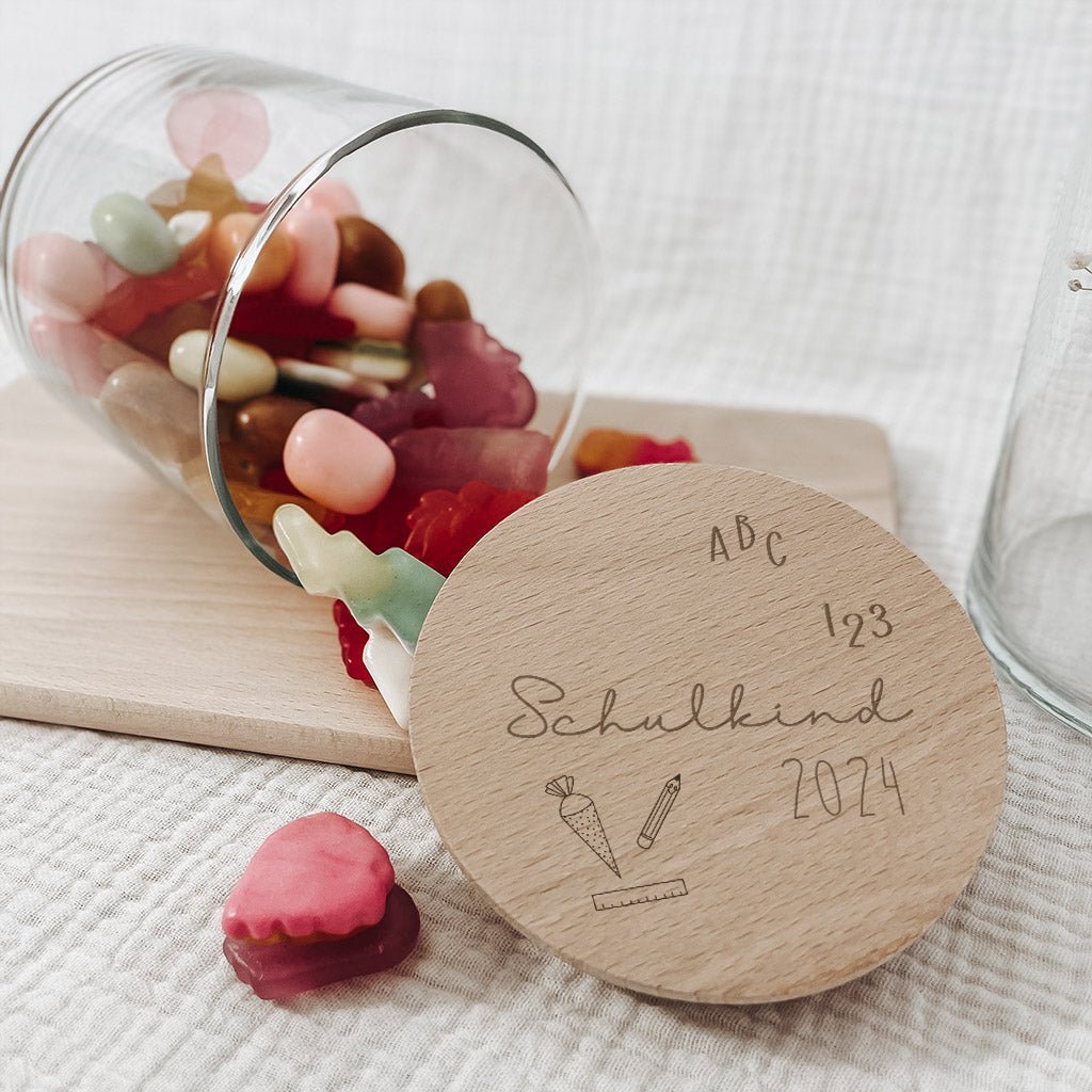 Personalisiertes Vorratsglas - zur Einschulung zwei Designs - lyllevenn
