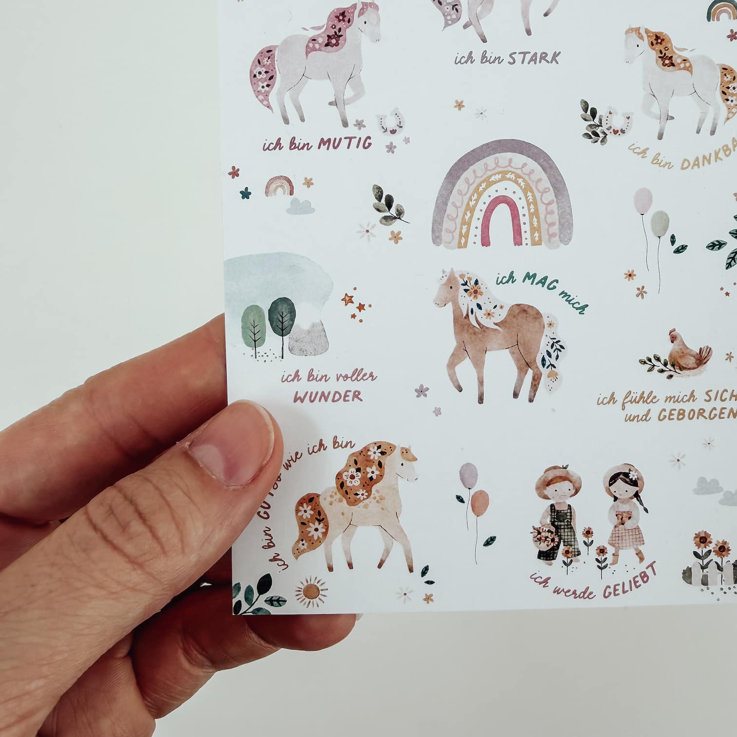 Postkarte Affirmationen - Blumenponys - lyllevenn