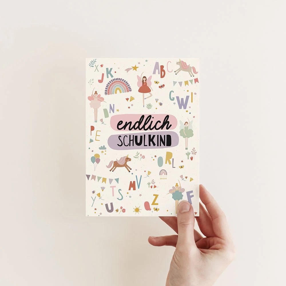 Postkarte - Endlich Schulkind Fairy - lyllevenn