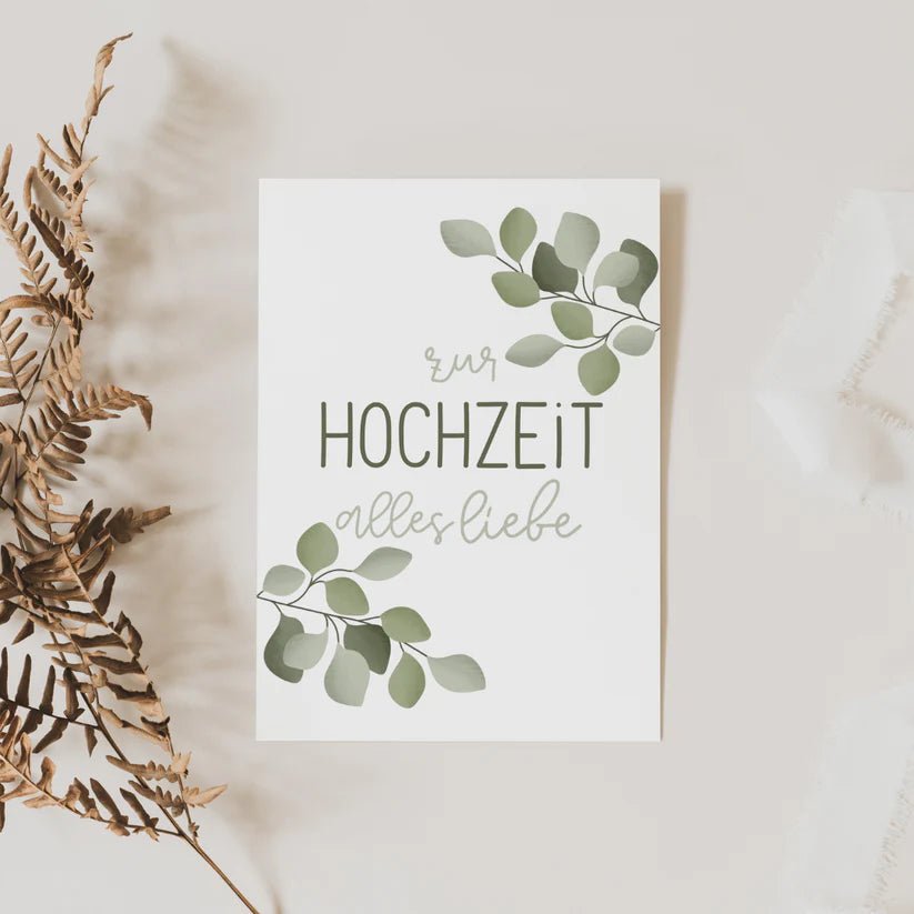 Postkarte - Hochzeit Eukalyptuszweige - lyllevenn