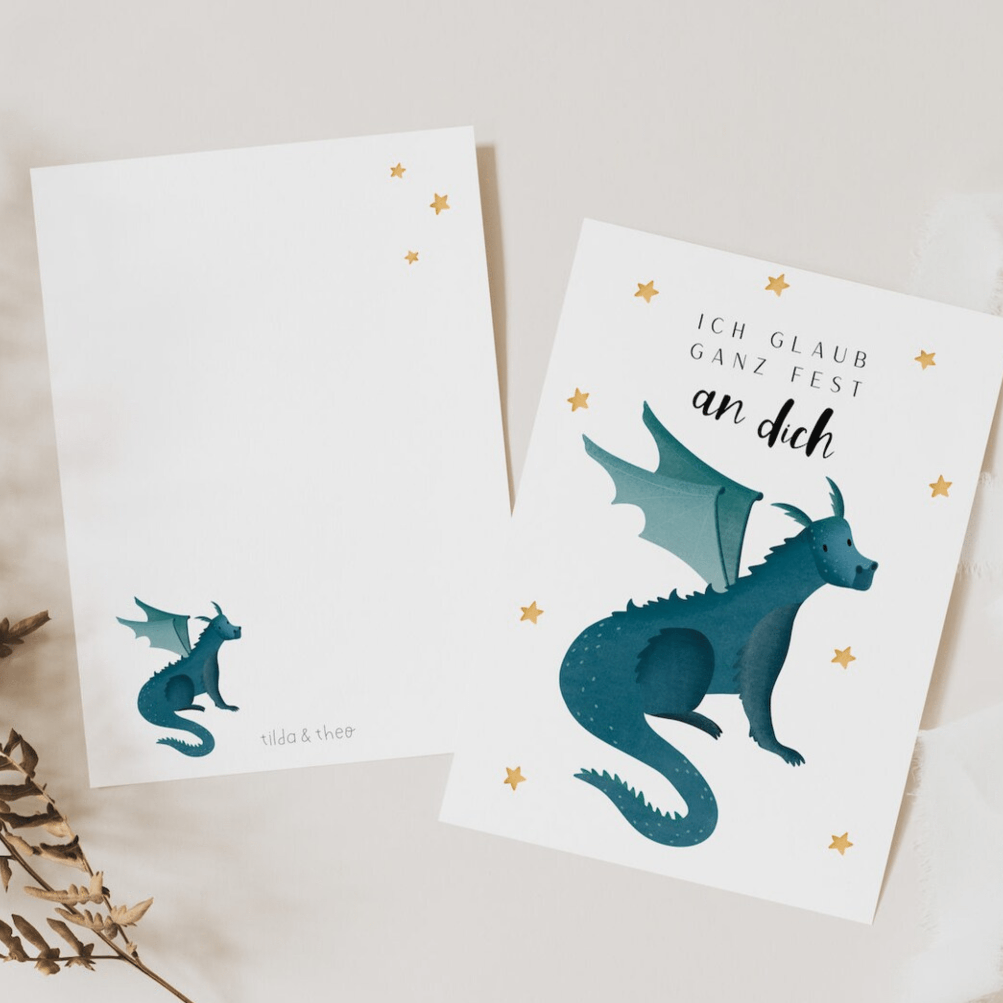 Postkarte Ich glaub an Dich - Drache - lyllevenn