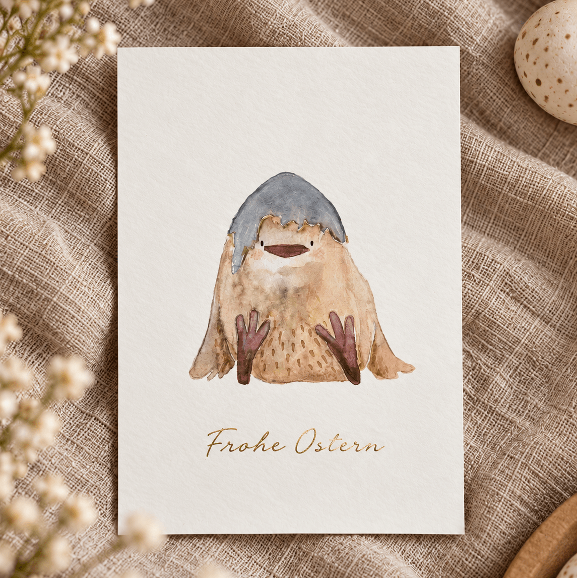 Postkarte - Küken "Frohe Ostern" - lyllevenn
