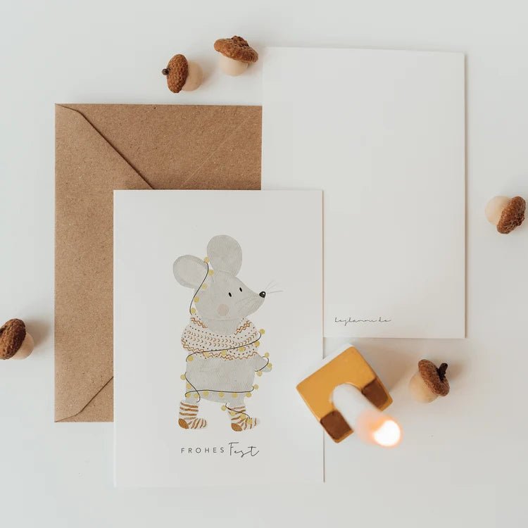 Postkarte - Maus "Frohes Fest" - lyllevenn