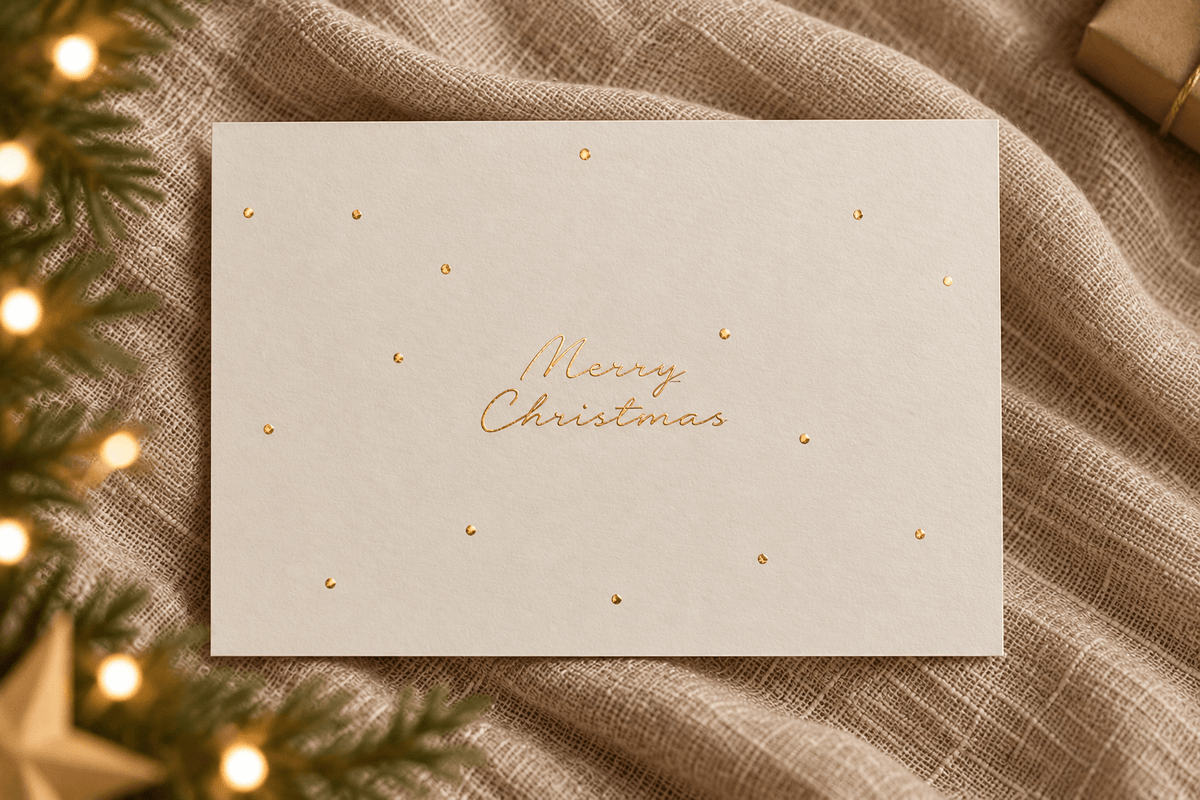 Postkarte - Merry Christmas gold - lyllevenn
