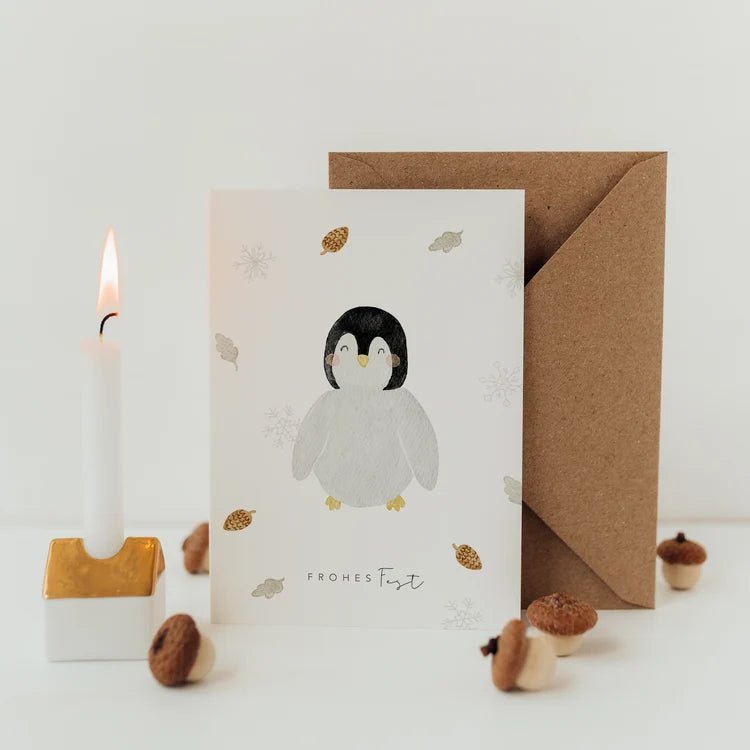 Postkarte - Pinguin "Frohes Fest" - lyllevenn