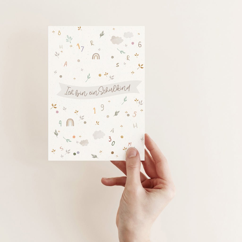 Postkarte Schulkind – Boho - lyllevenn