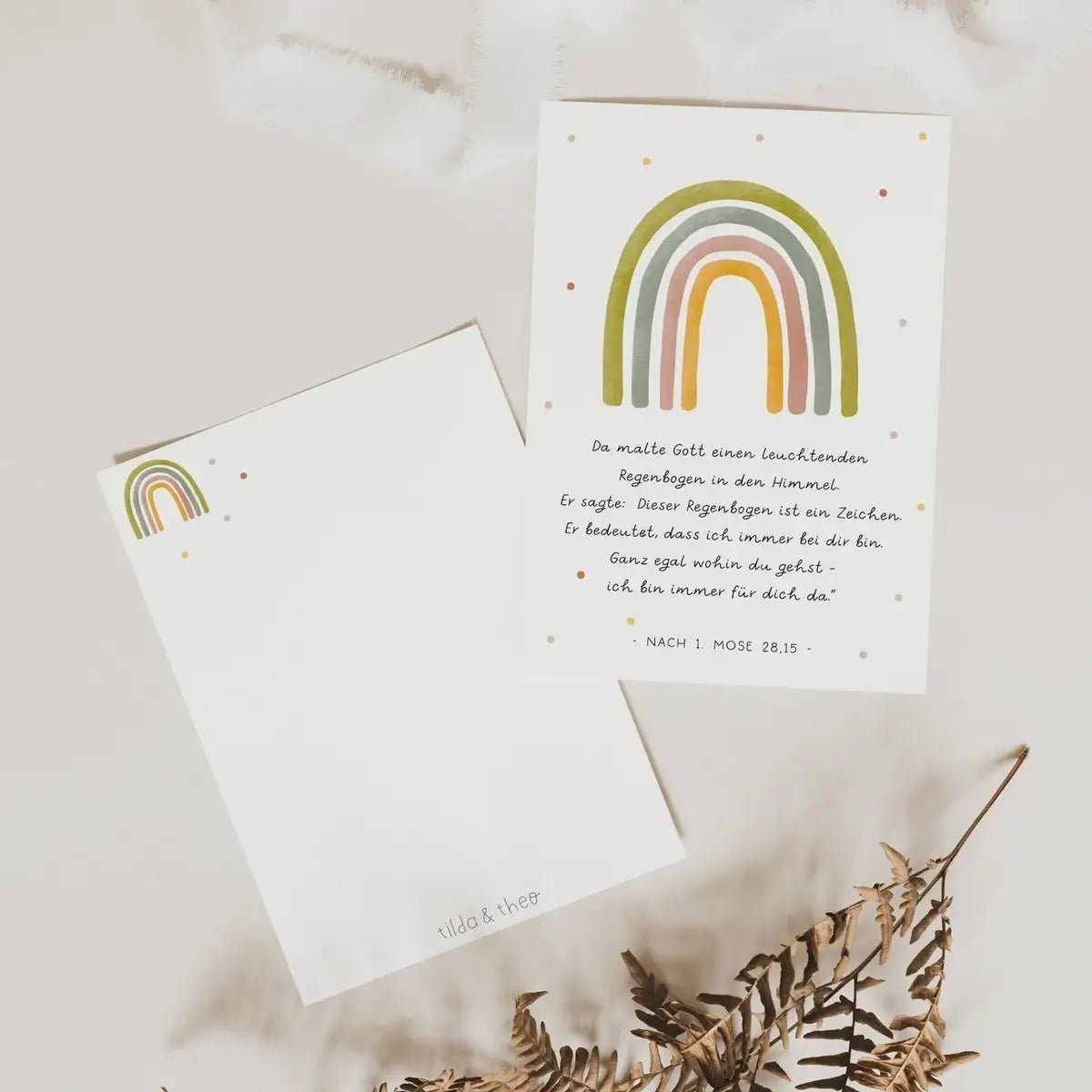 Postkarte Taufe, Kommunion - Regenbogen - lyllevenn