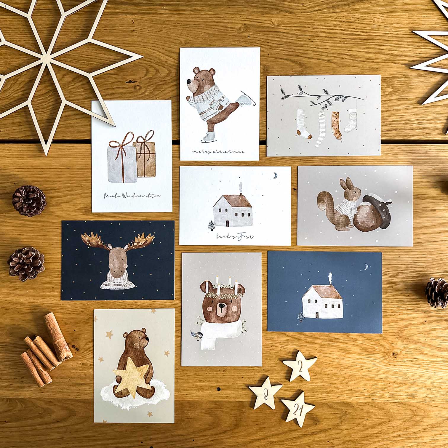 Postkarten Weihnachten – verschiedene Motive - lyllevenn