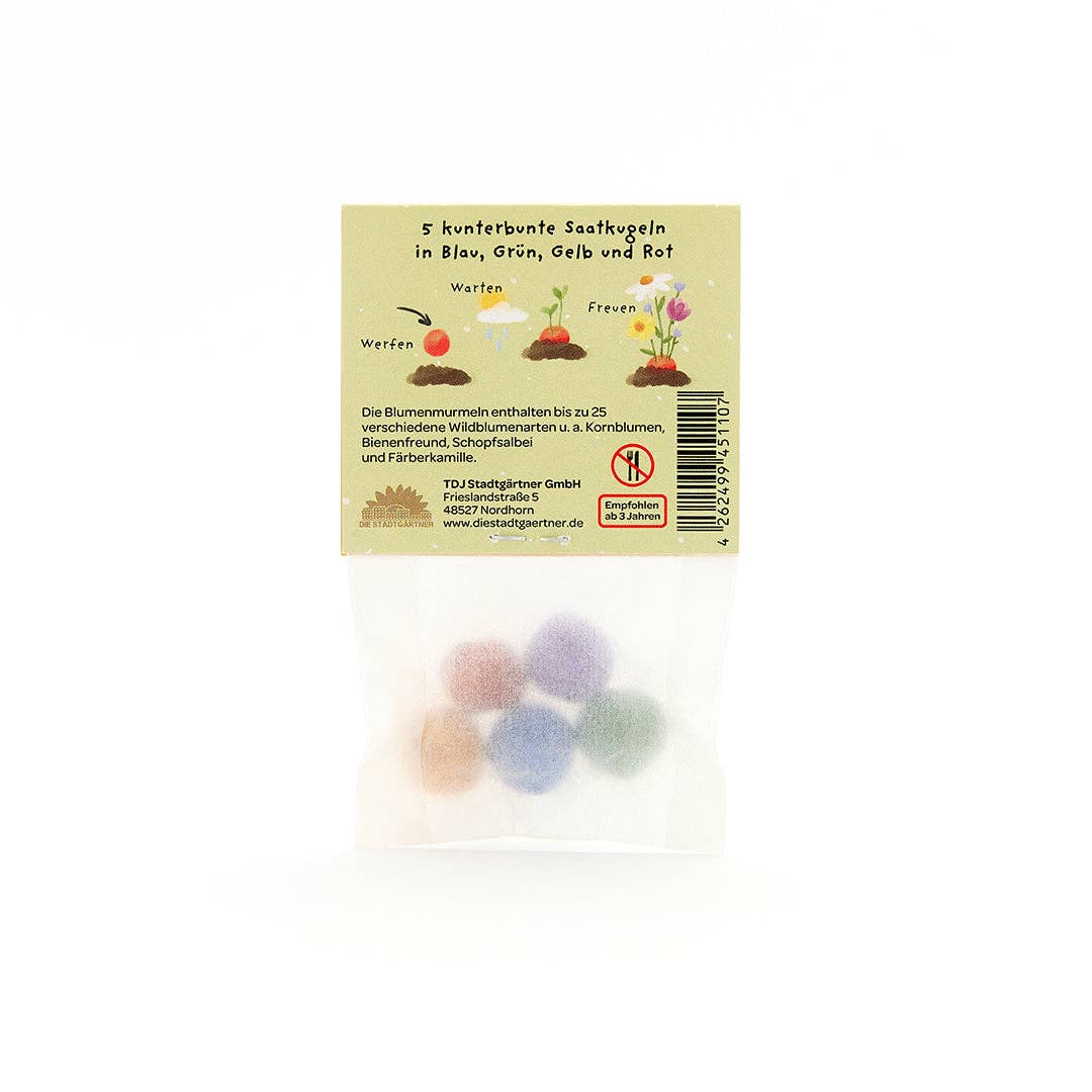 Saatkugeln Geschenk – 'Kleine dicke Hummel' als Wildblumensamen - lyllevenn