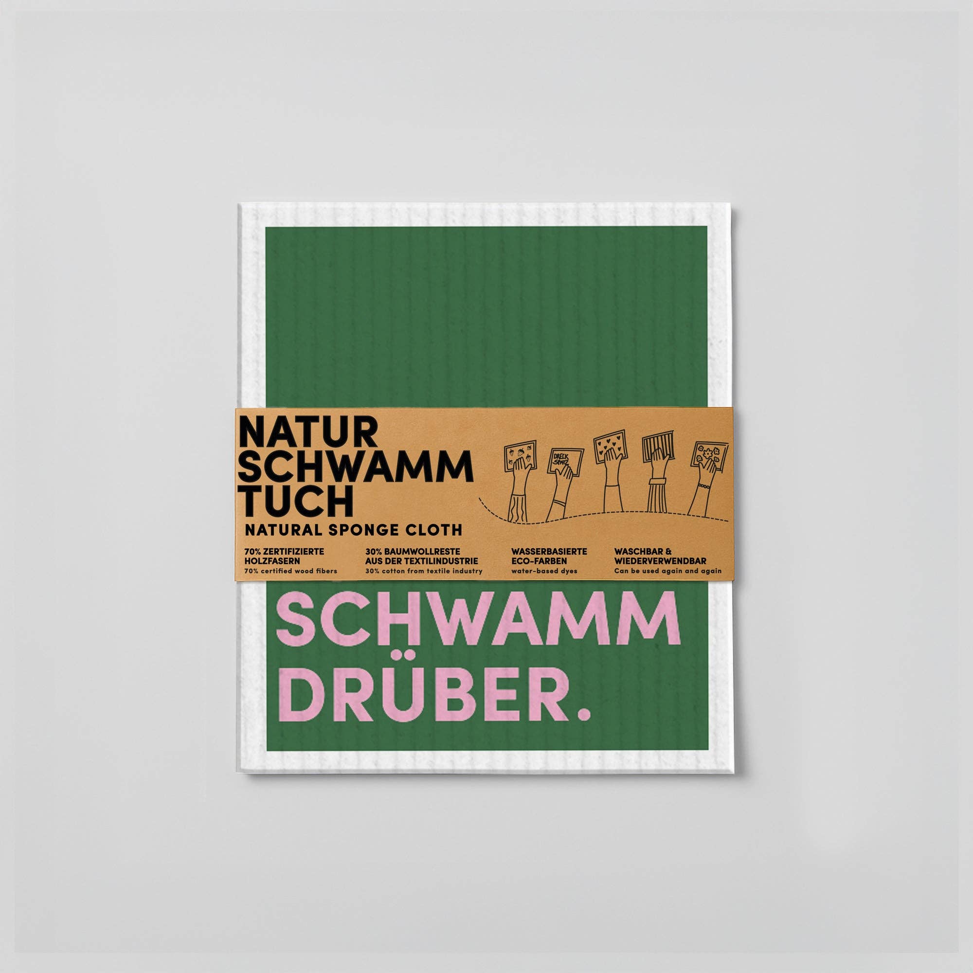 Schwammtuch, Spruch „Schwamm drüber“ – Nr. 12 - lyllevenn