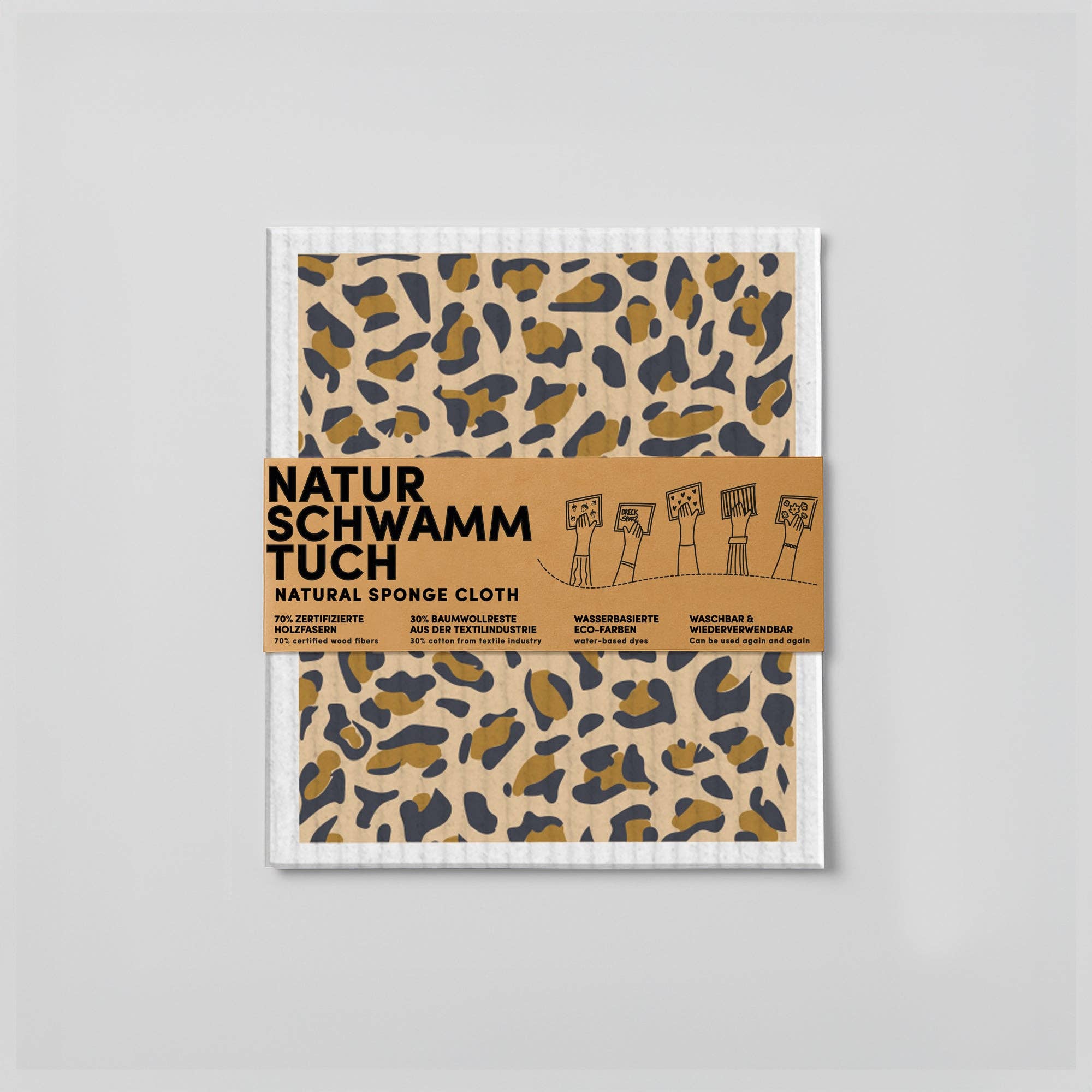 Schwammtuch, trendiges Leoparden - Muster – Nr. 9 - lyllevenn
