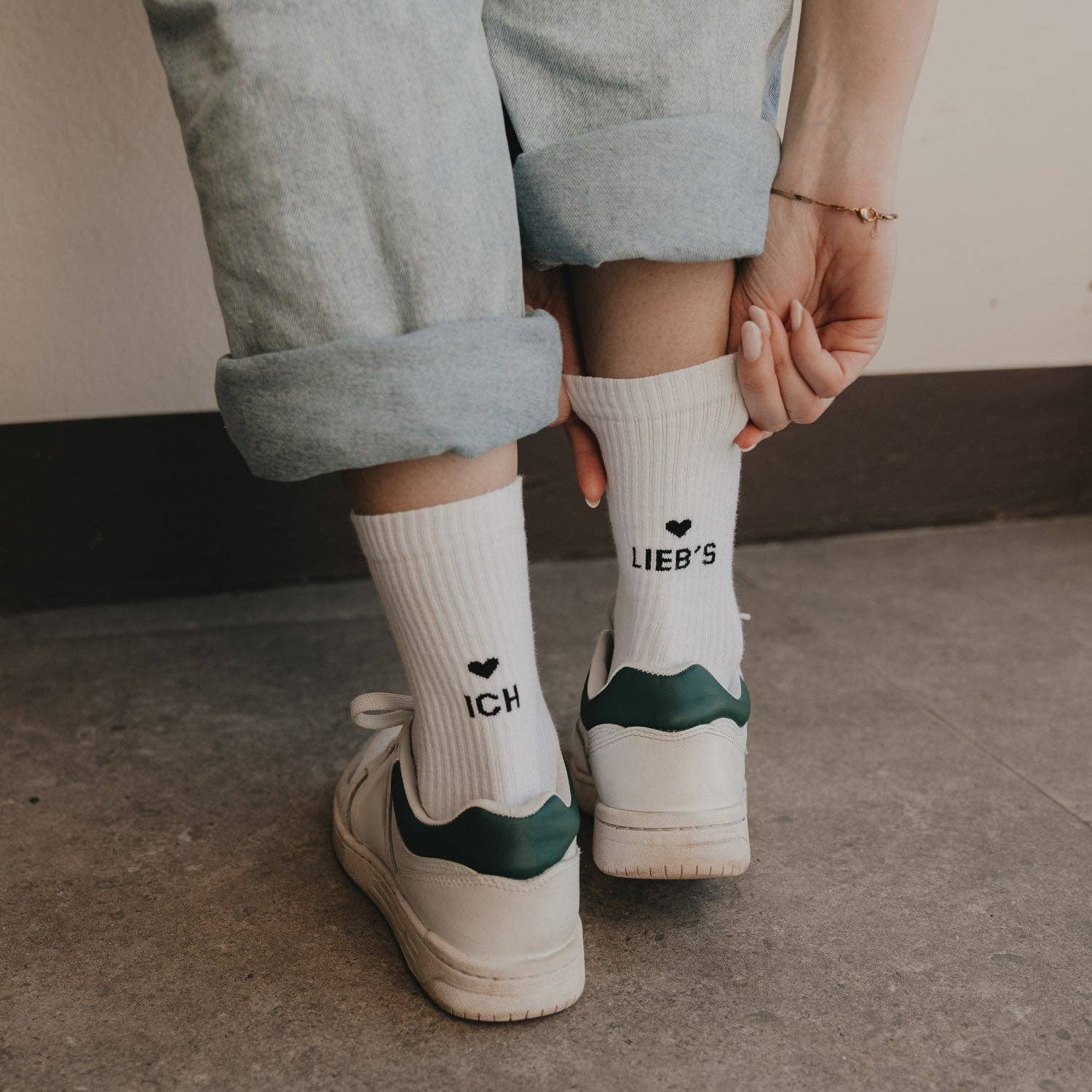 Socken weiß - Ich liebs - lyllevenn