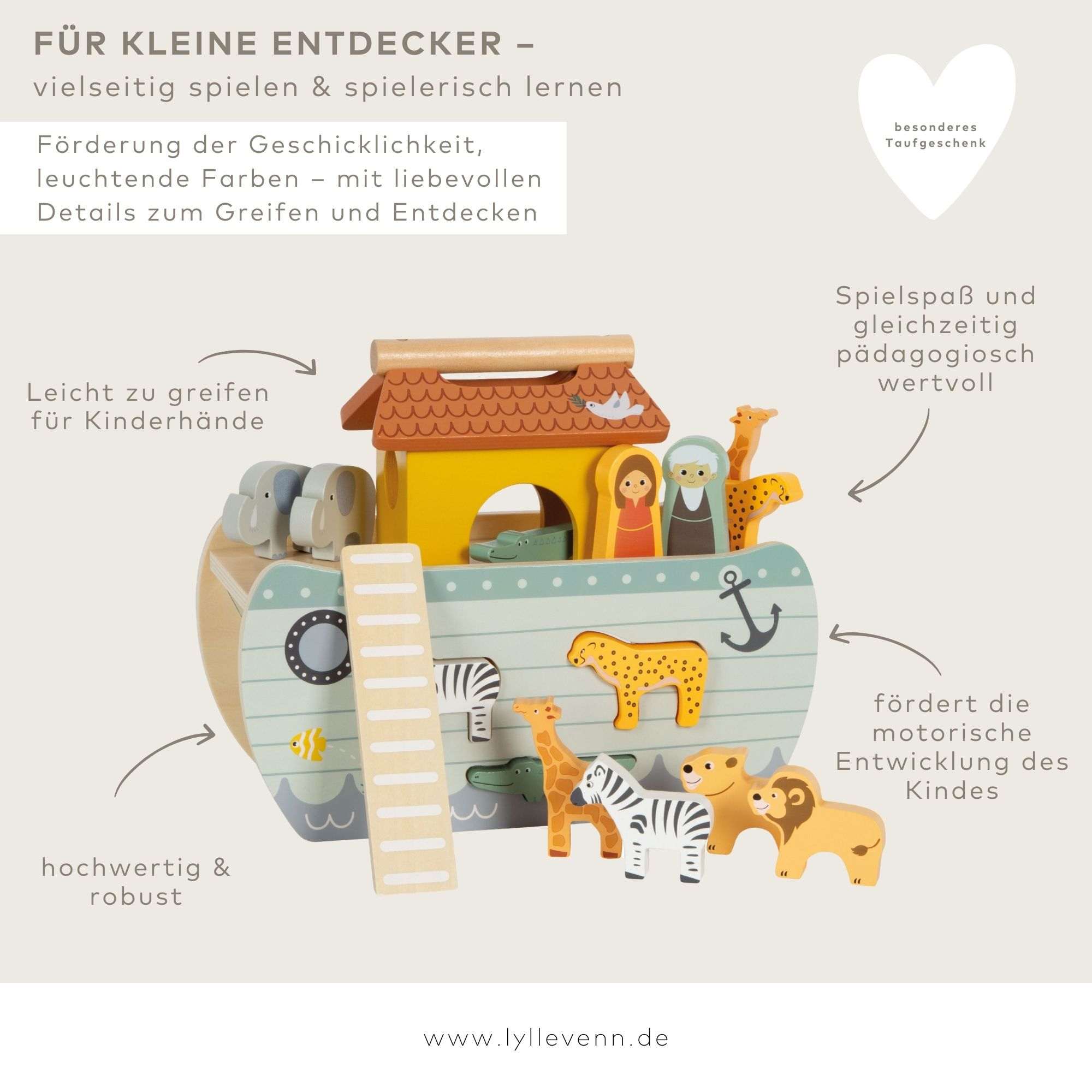 Steckspiel personalisierbar - Arche Noah Safari - lyllevenn