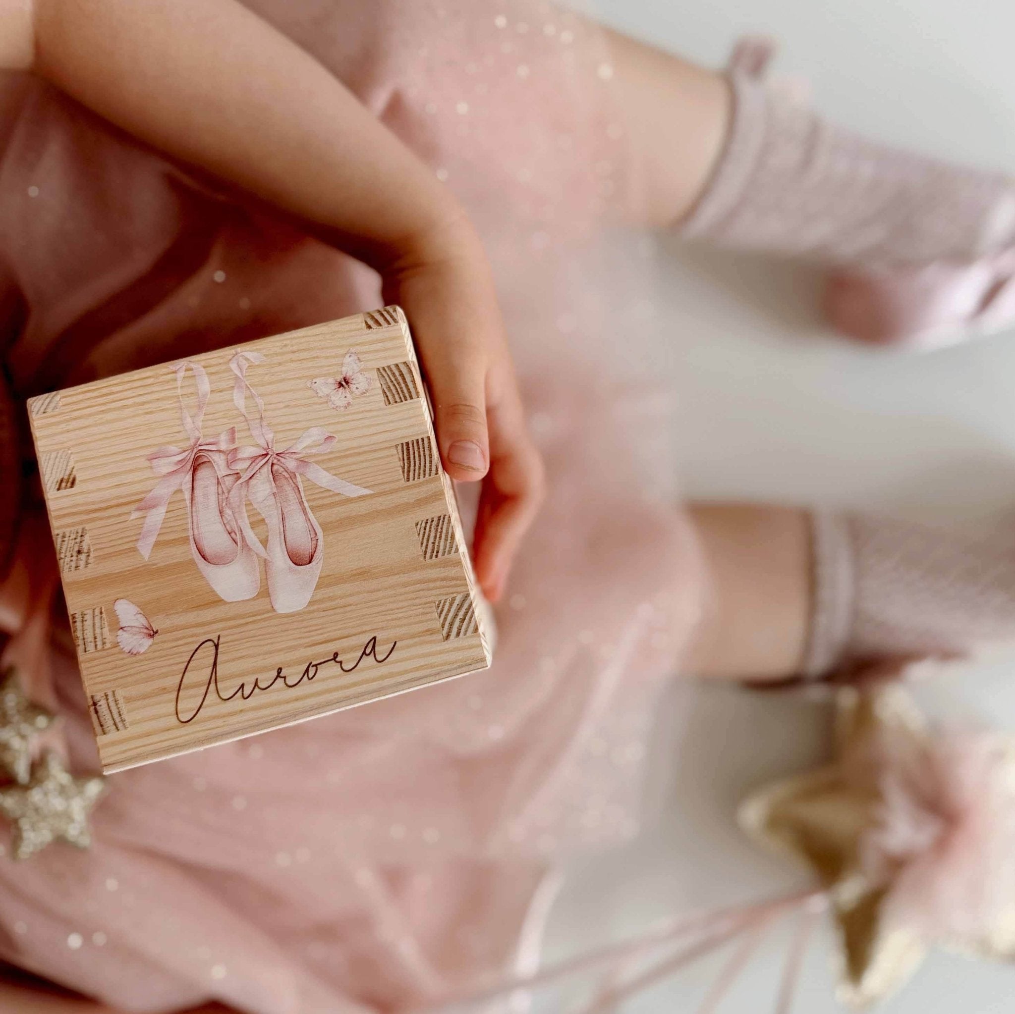 Stiftehalter Holz personalisiert - Bedruckt Ballerina - lyllevenn