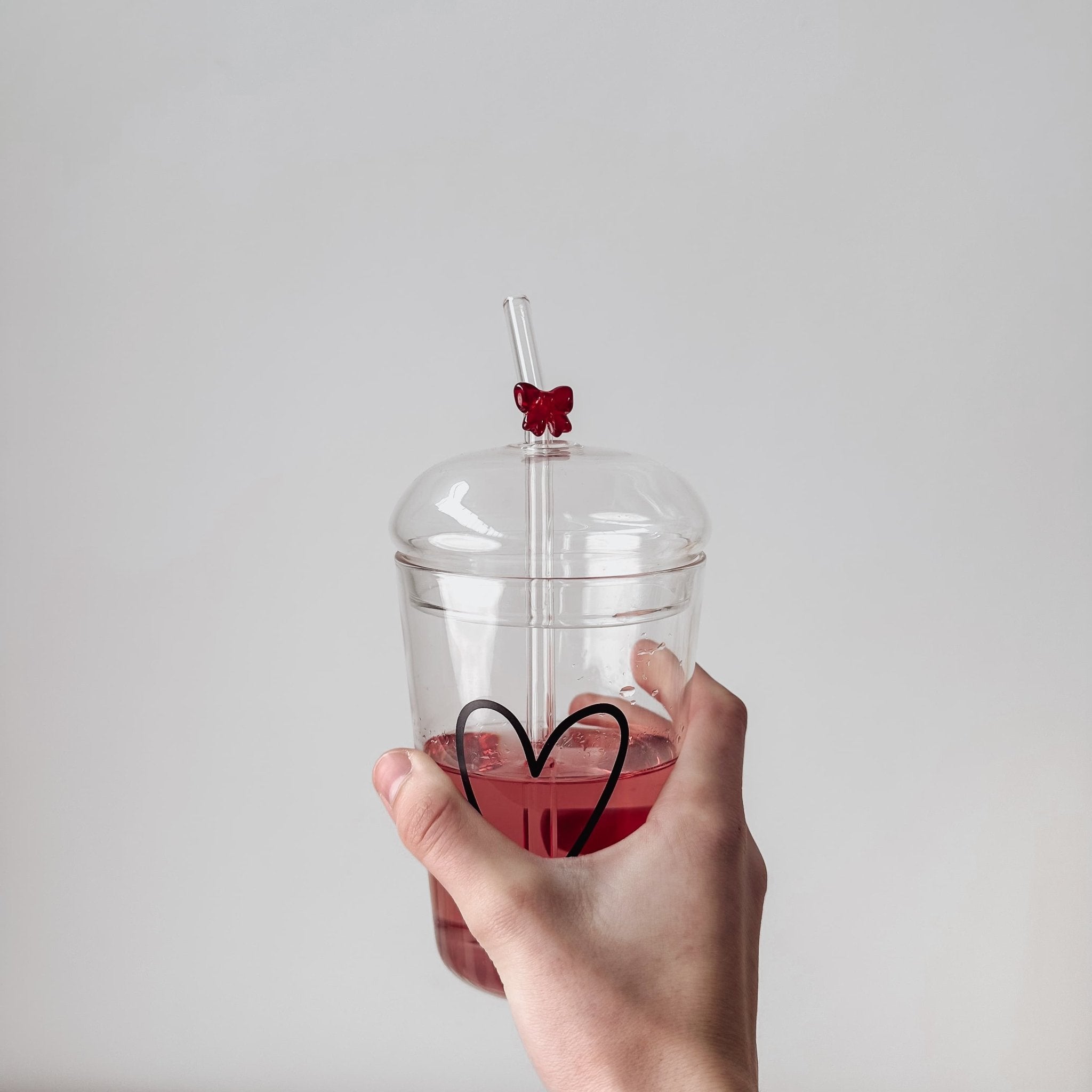 Strohhalme 4er - Set aus Glas -  Schleifen - lyllevenn