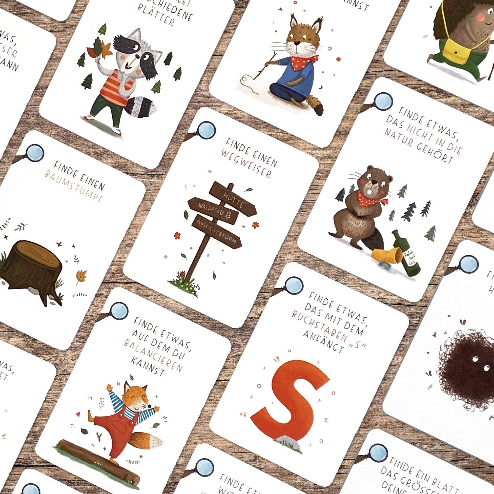 Suchspiel für Kinder - Suchen & Finden Kartenspiel mit 40 Naturkarten - lyllevenn