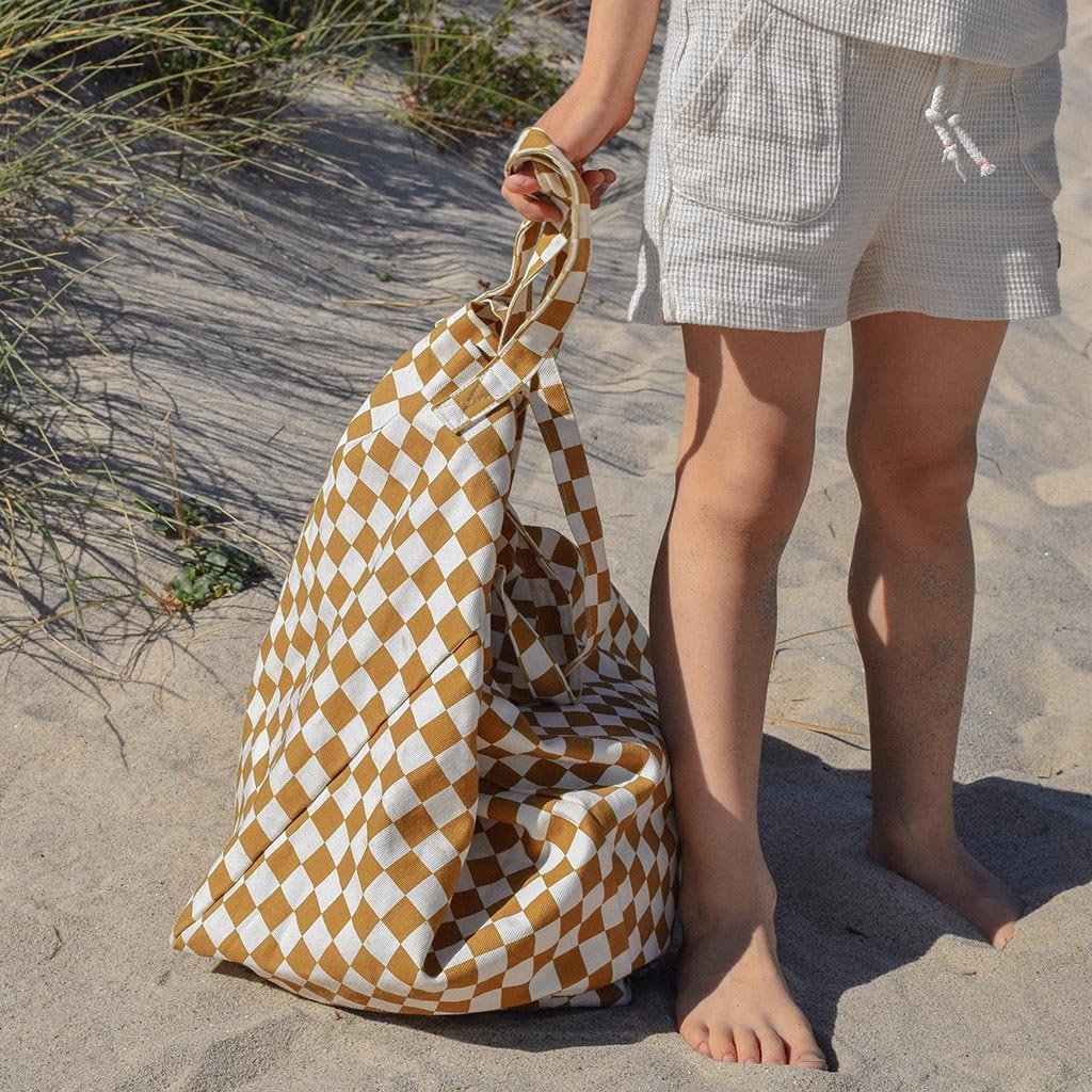 TRAGETASCHE KARIERT – KARAMELL - lyllevenn