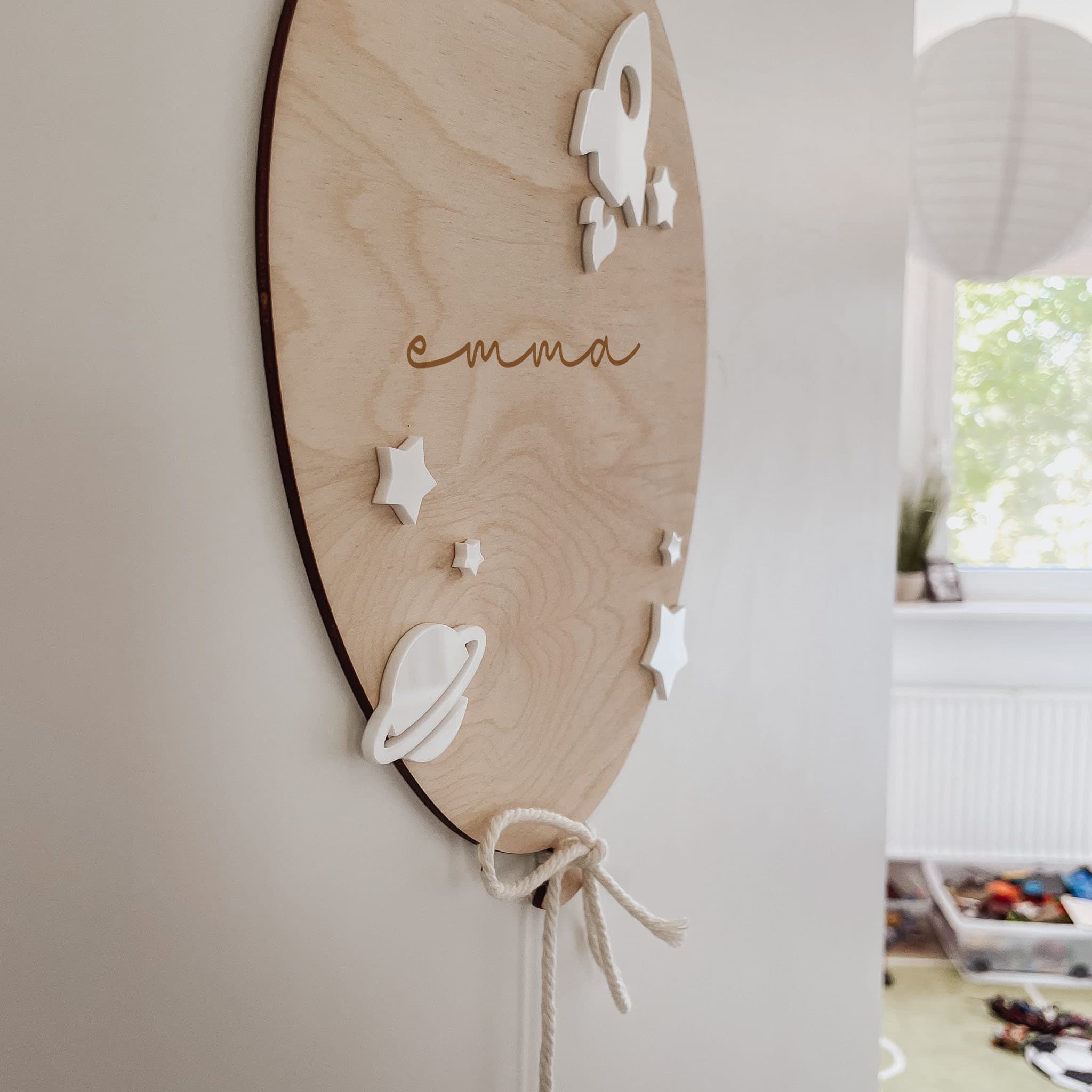 Türschild personalisiert - 3D Weltall - lyllevenn