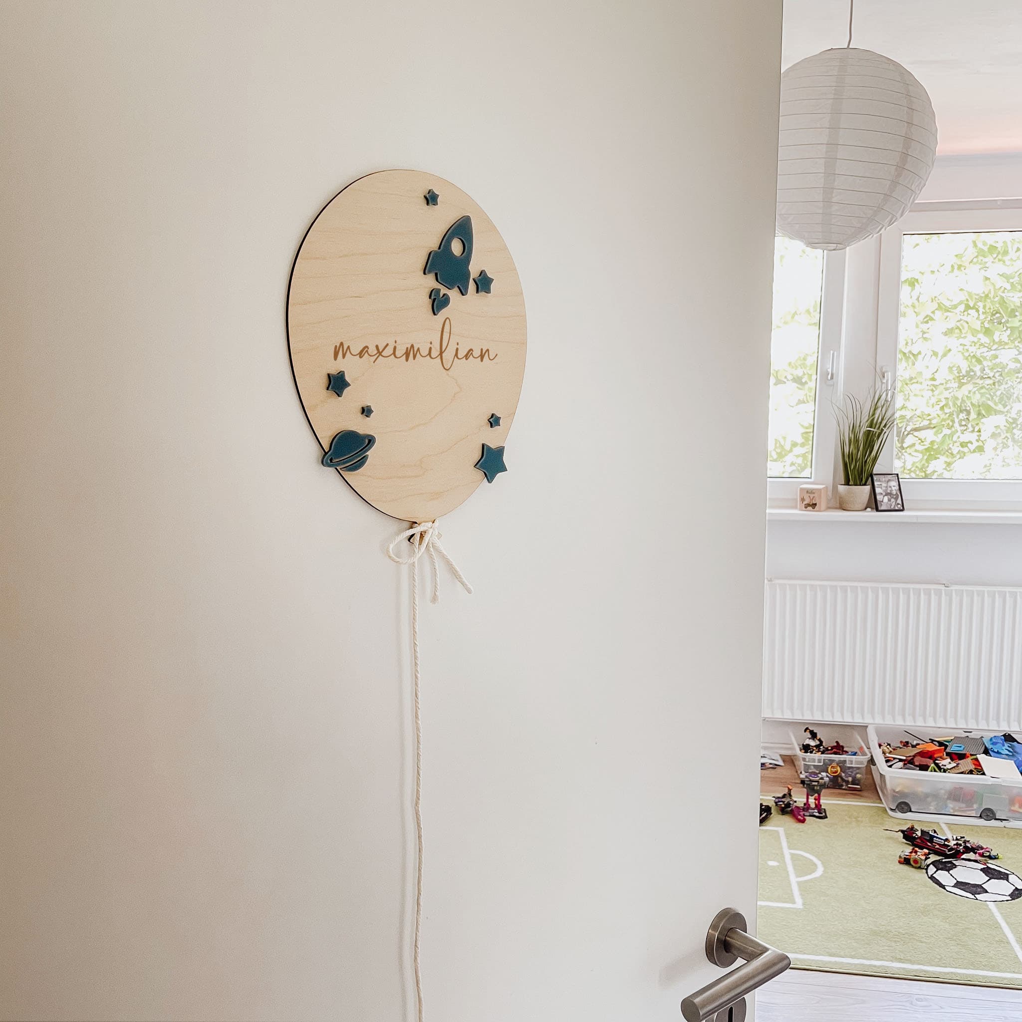 Türschild personalisiert - 3D Weltall - lyllevenn