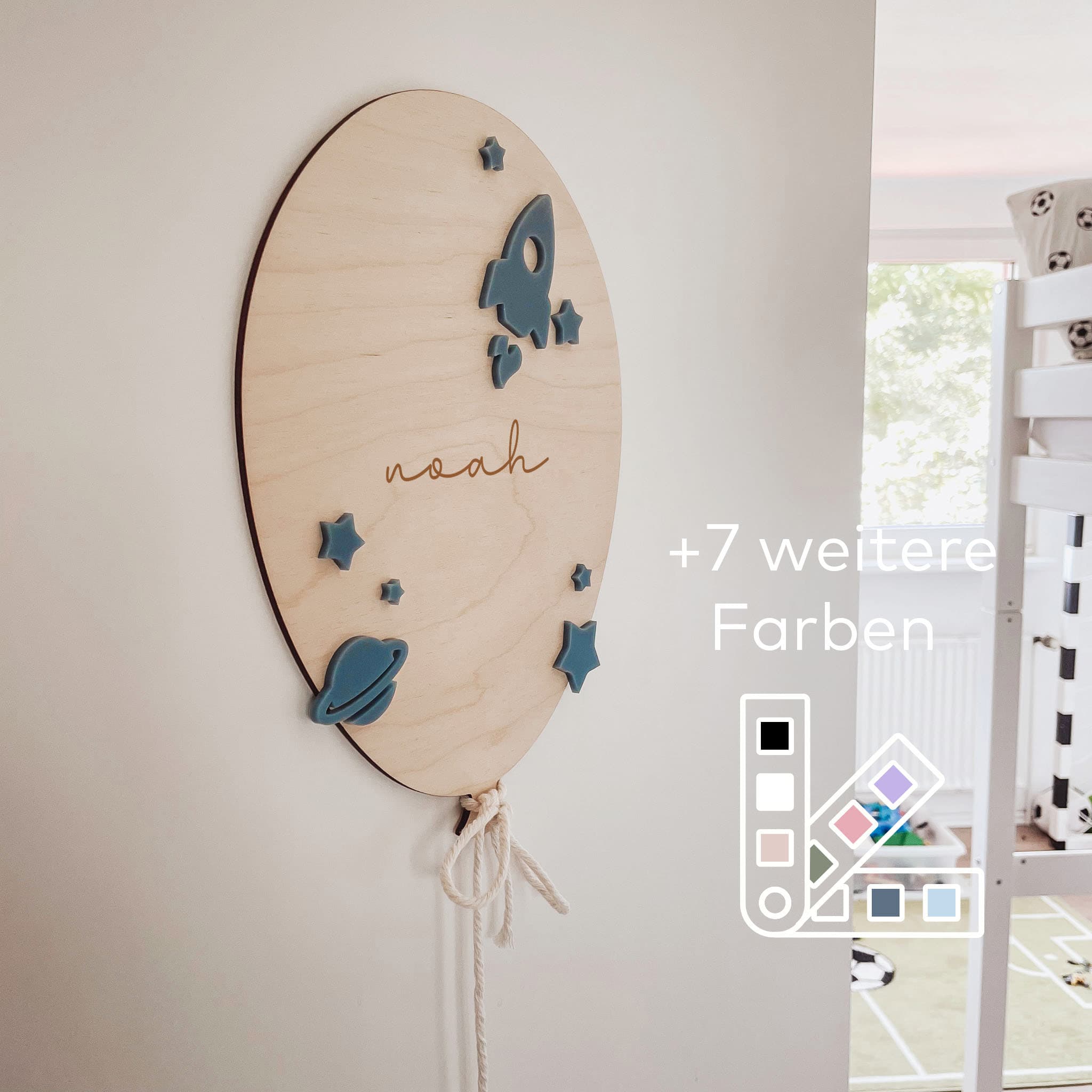 Türschild personalisiert - 3D Weltall - lyllevenn