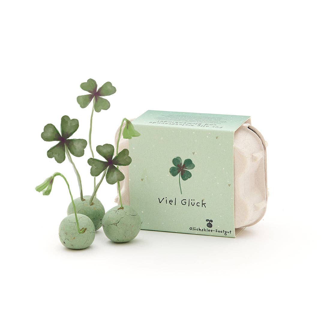 Viel Glück – Saatkugeln mit Glücksklee im Eierkarton - lyllevenn