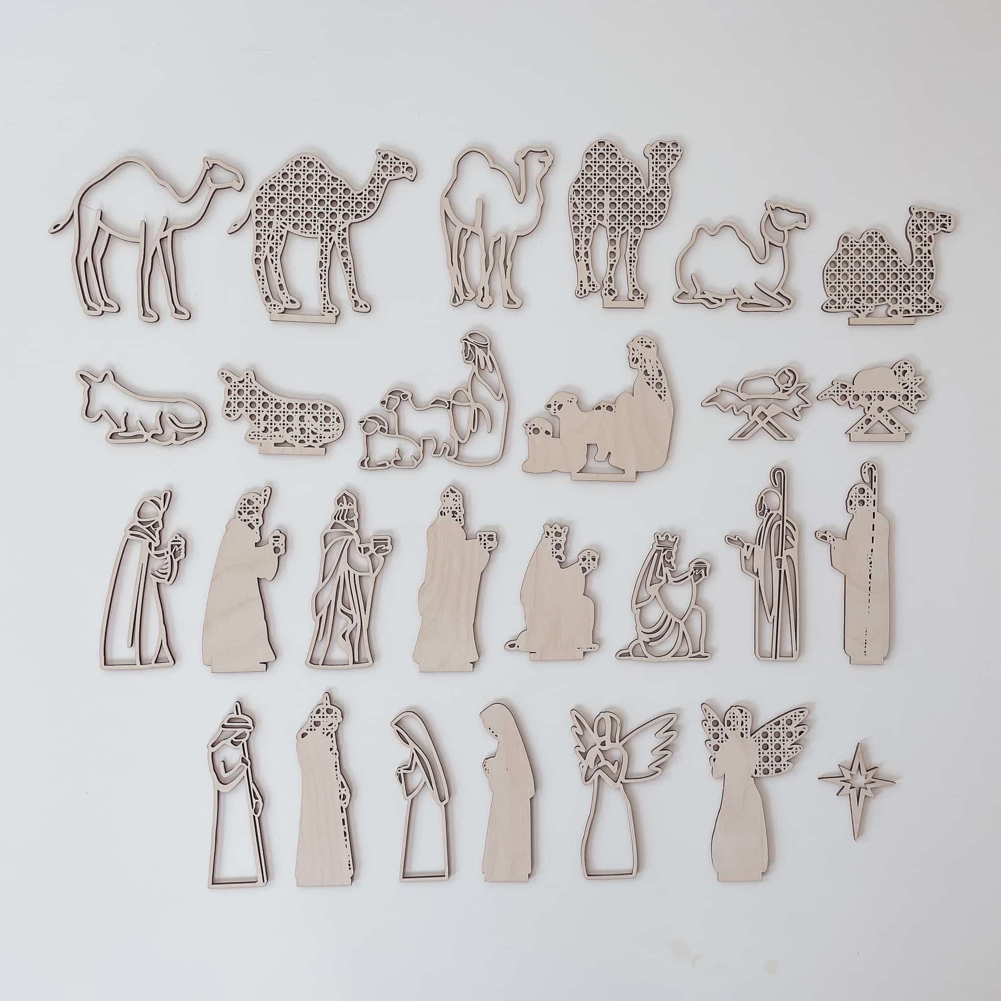 Weihnachtskrippe aus Holz – Rattan - lyllevenn