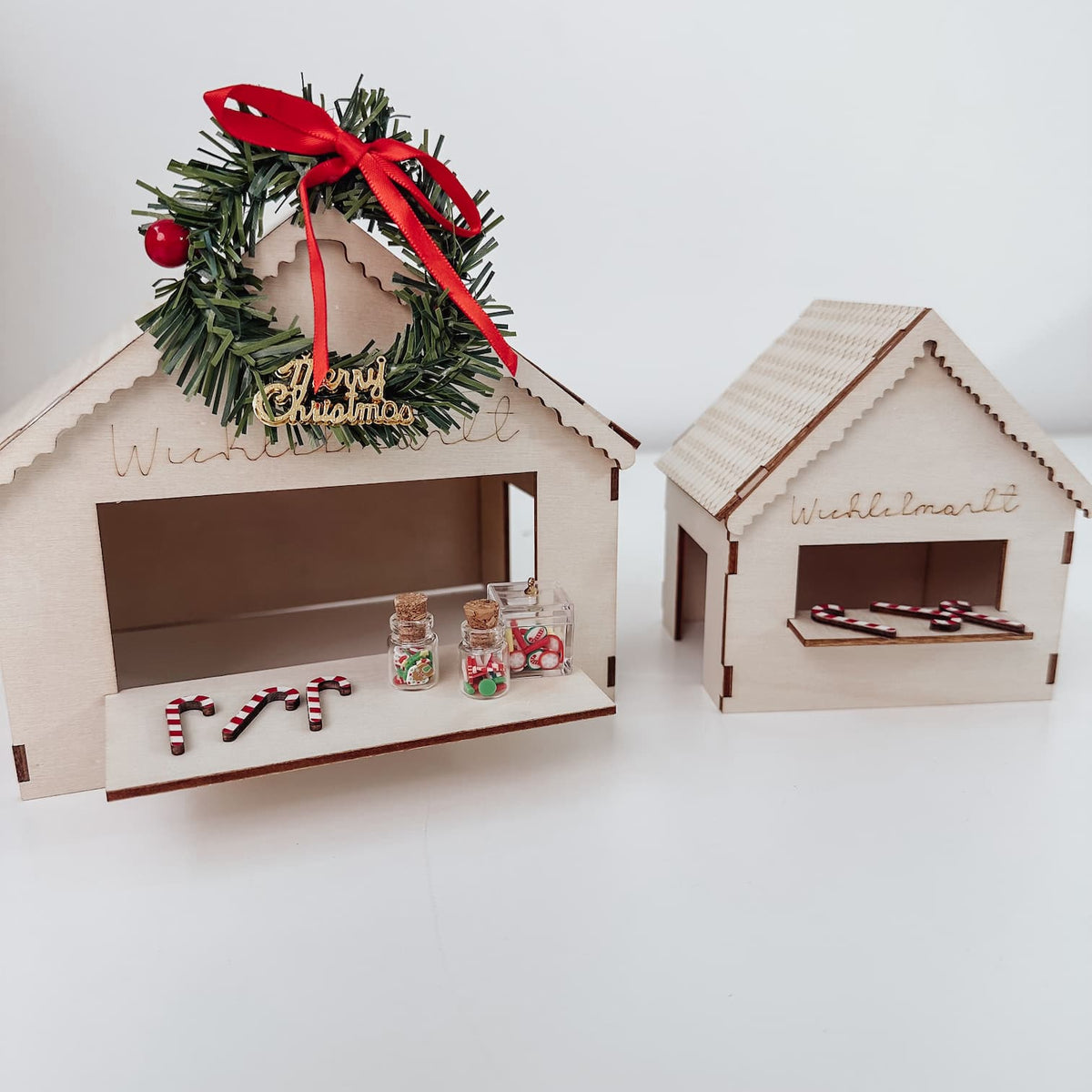 Wichtel Weihnachtsmarkt – Holz Zubehör im 2er-Set - lyllevenn