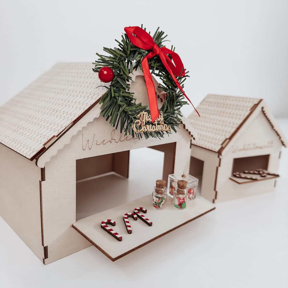Wichtel Weihnachtsmarkt – Holz Zubehör im 2er-Set - lyllevenn