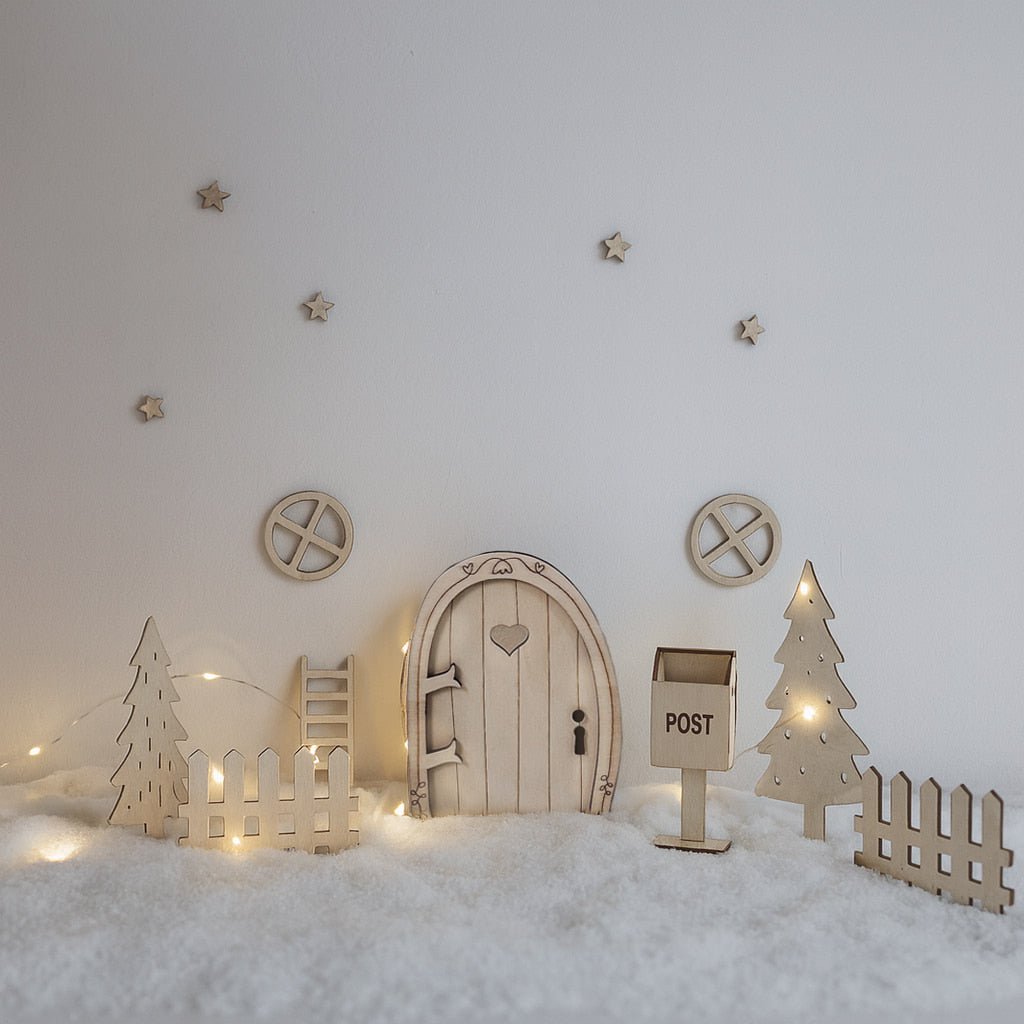 Wichteltür Set personalisiert aus Holz – 14 - teilig für Kinder & Weihnachten - lyllevenn