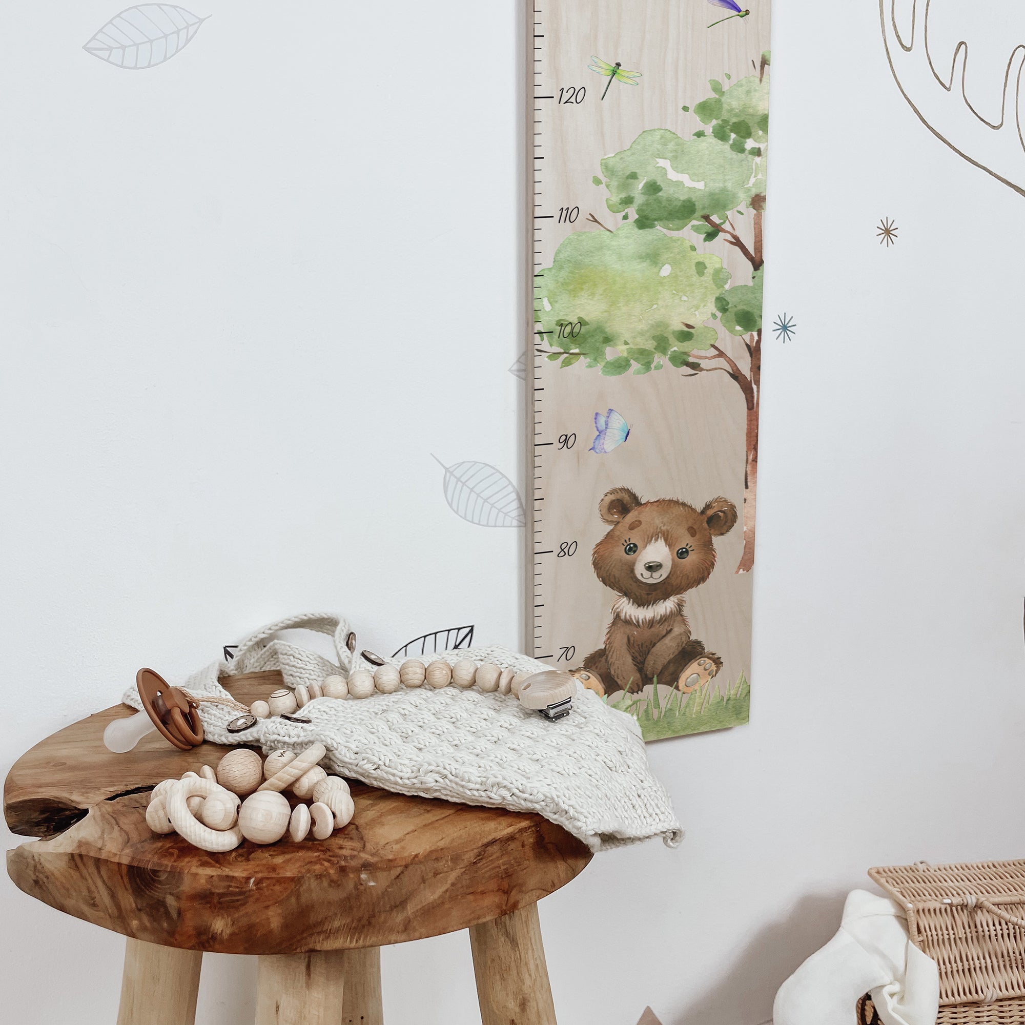 Kindermesslatte Holz "Wood & Tales" – mit deinem Lieblingstier