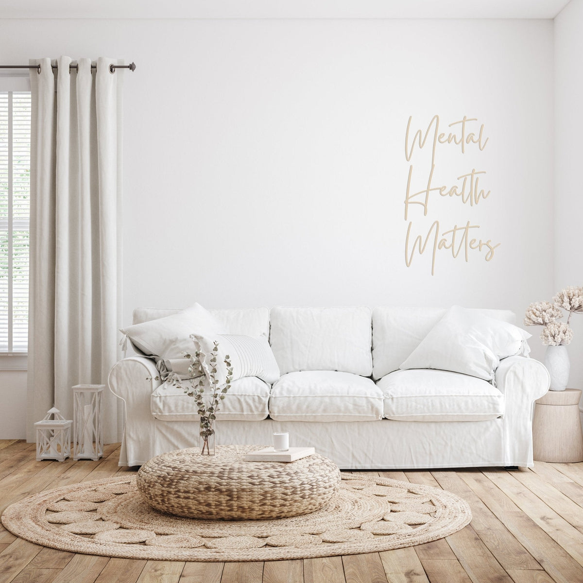 XXL Wanddeko für das Wohnzimmer aus Holz – 3D Schriftzug