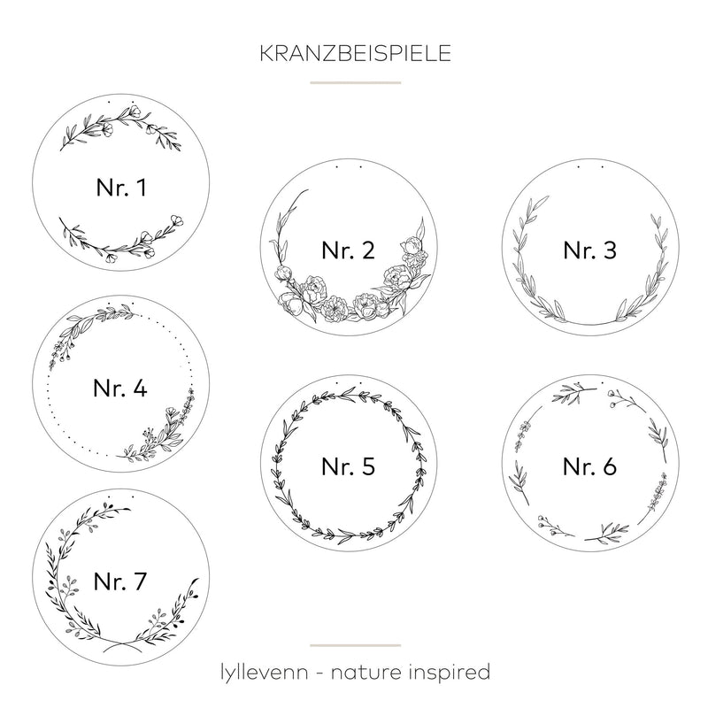 3D Namensschild | Holz | Kranz - personalisiert - lyllevenn-store