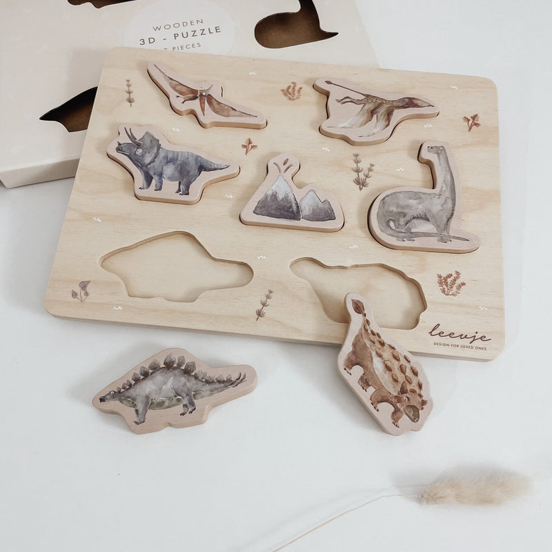 3D Puzzle | Steckpuzzle aus nachhaltigem Holz – DINO - lyllevenn-store