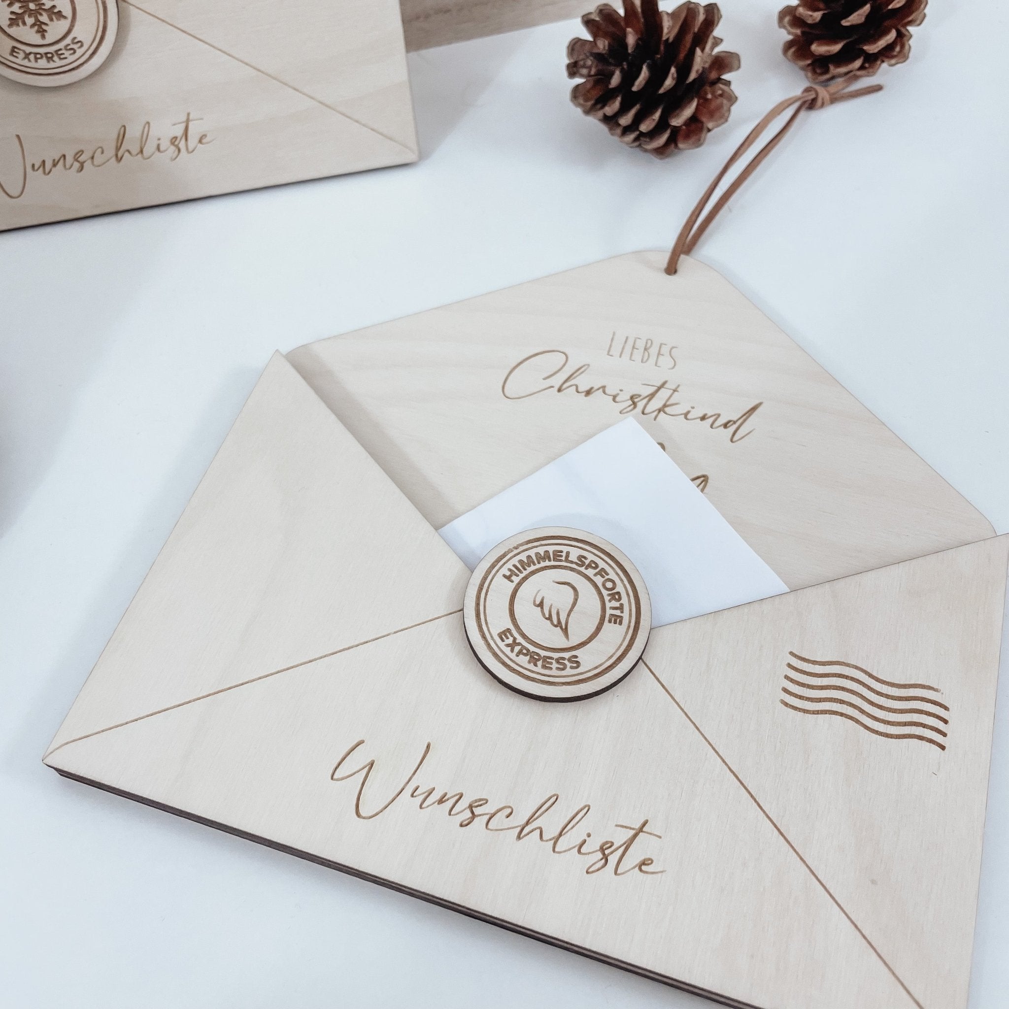 3D Weihnachtsbrief aus Holz - Brief an Christkind oder Weihnachtsmann - lyllevenn