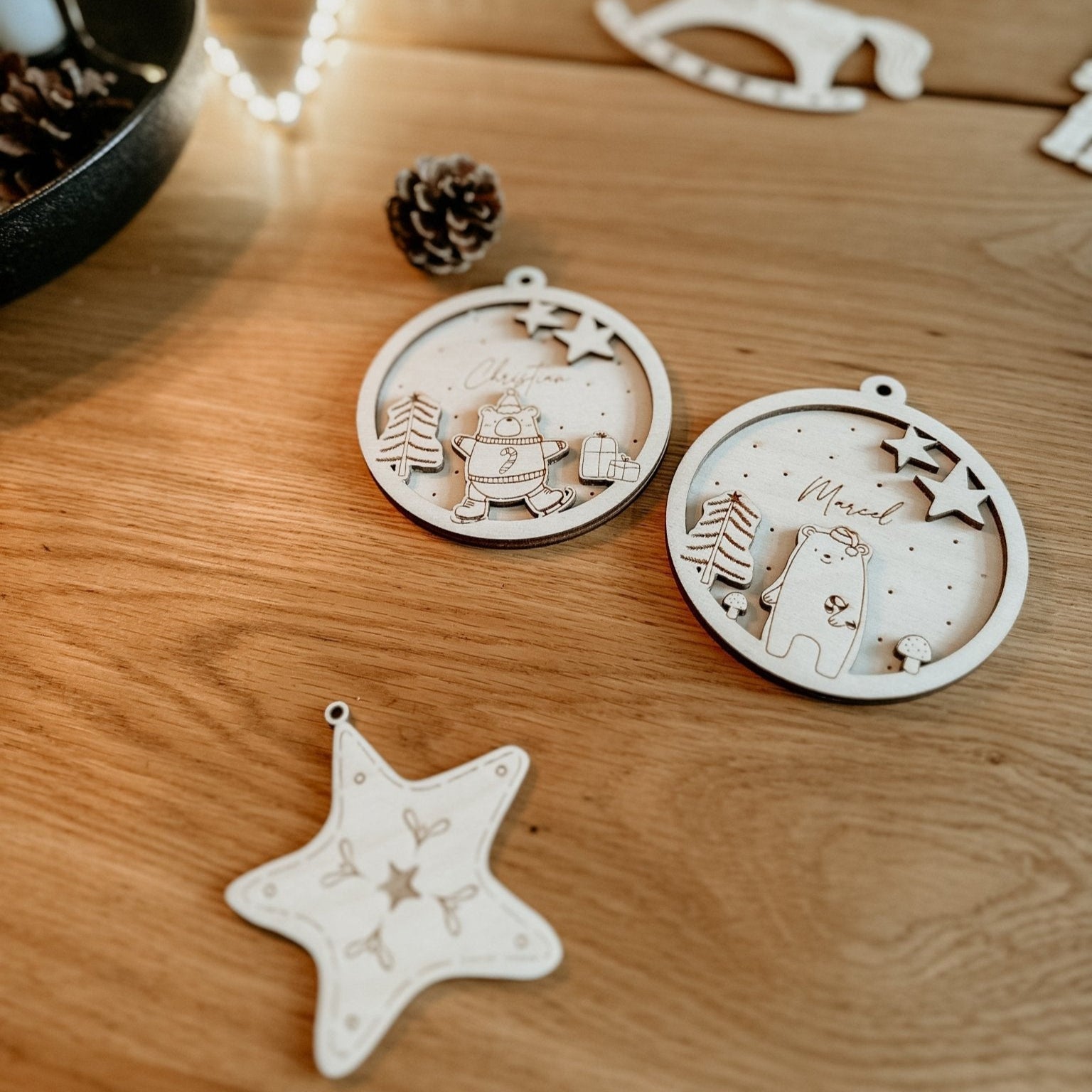 3D Weihnachtskugel personalisiert - Bär - lyllevenn