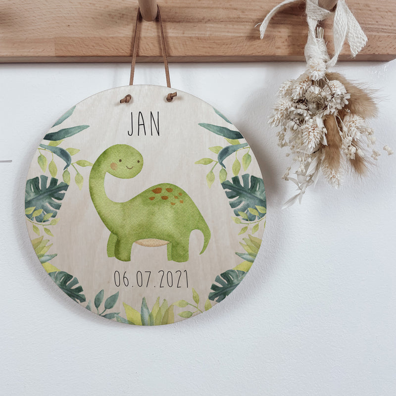 Namensschild | Kinderzimmer | Holzschild | personalisierbar - DINO MINI