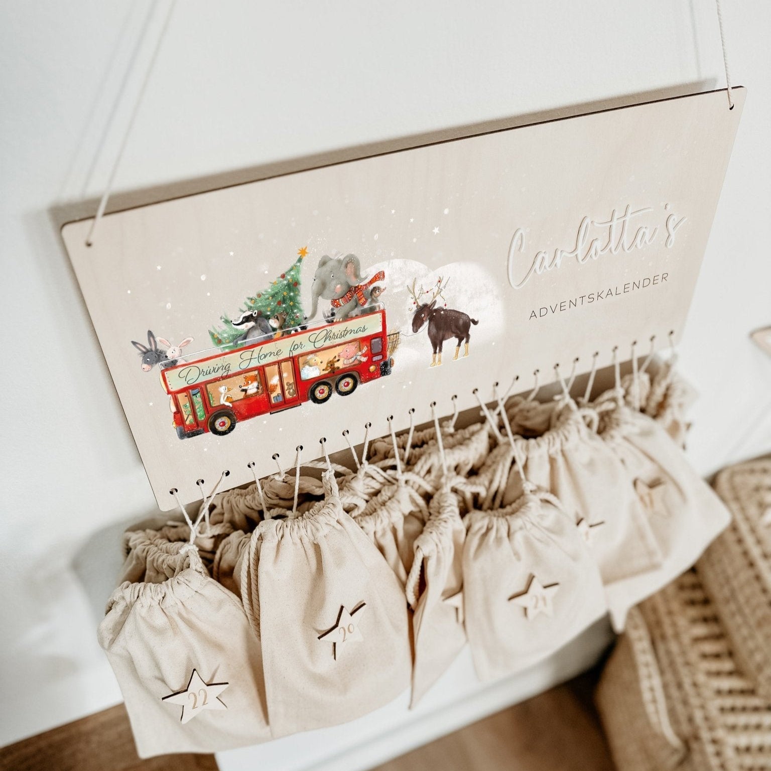 Adventskalender Personalisiert – Weihnachtbus - lyllevenn
