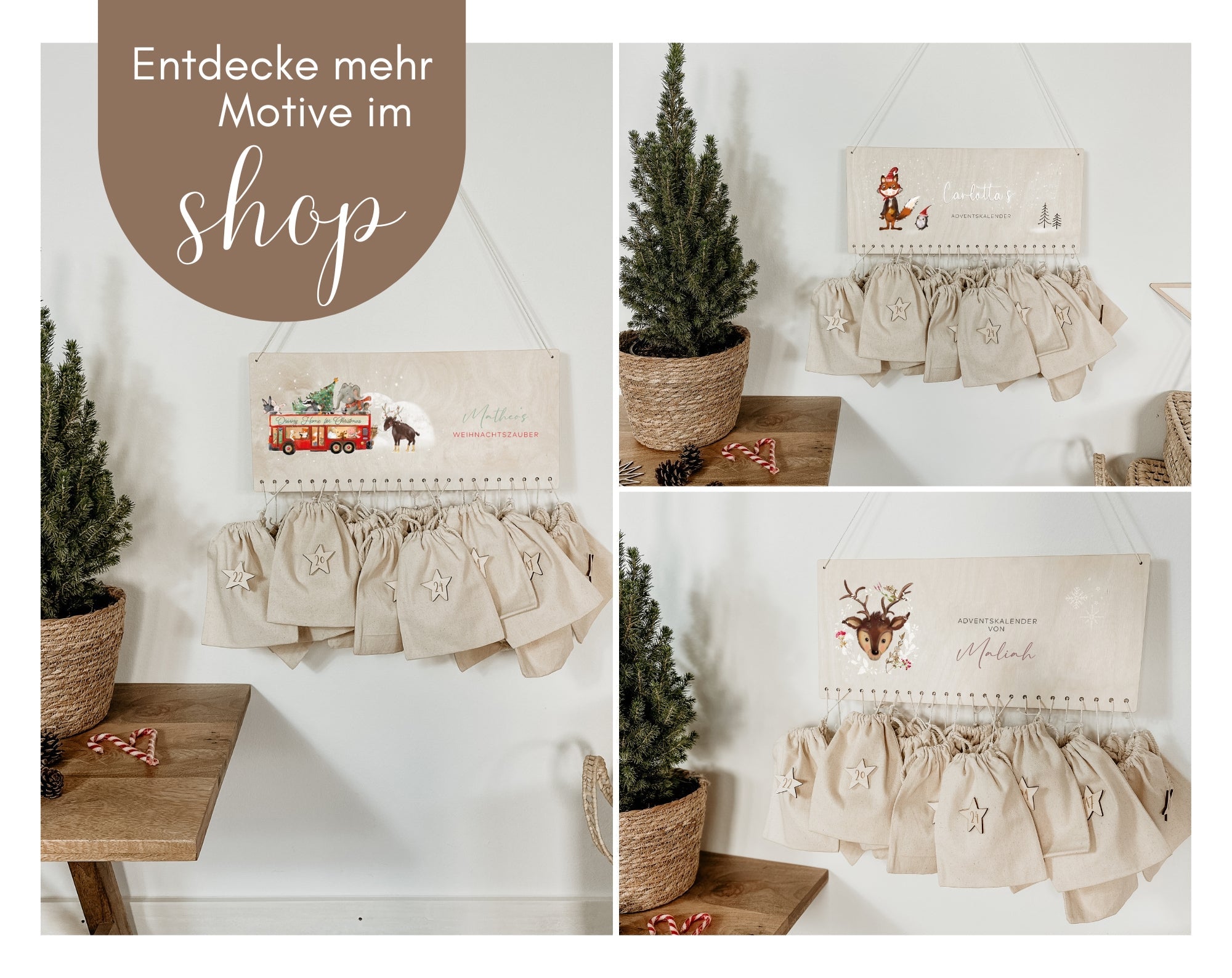 Beleuchteter Adventskalender Personalisiert "Drache" Aquarell, Adventskalender zum Befüllen, Weihnachtsgeschenke Kinder Geschenke für Kind - lyllevenn-store