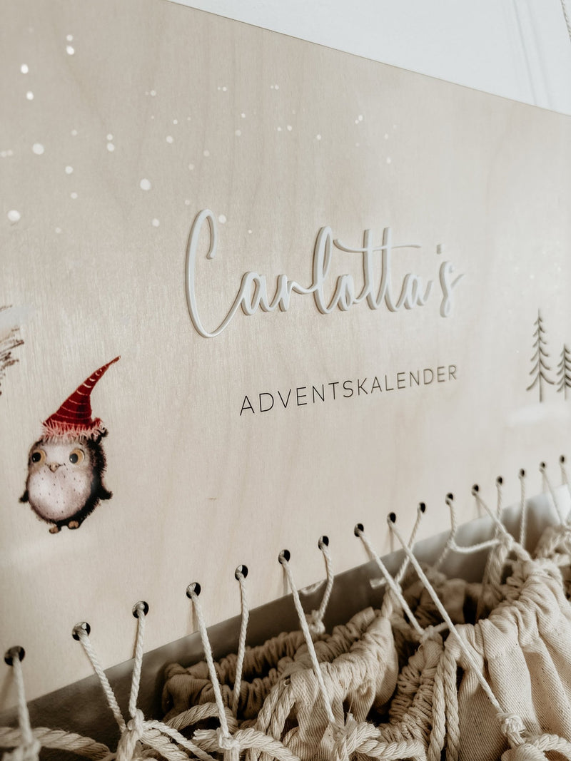 Beleuchteter Adventskalender Personalisiert "Fuchs Zauberer" Aquarell, Adventskalender zum Befüllen, Weihnachtsgeschenke Kinder Geschenke für Kind - lyllevenn-store