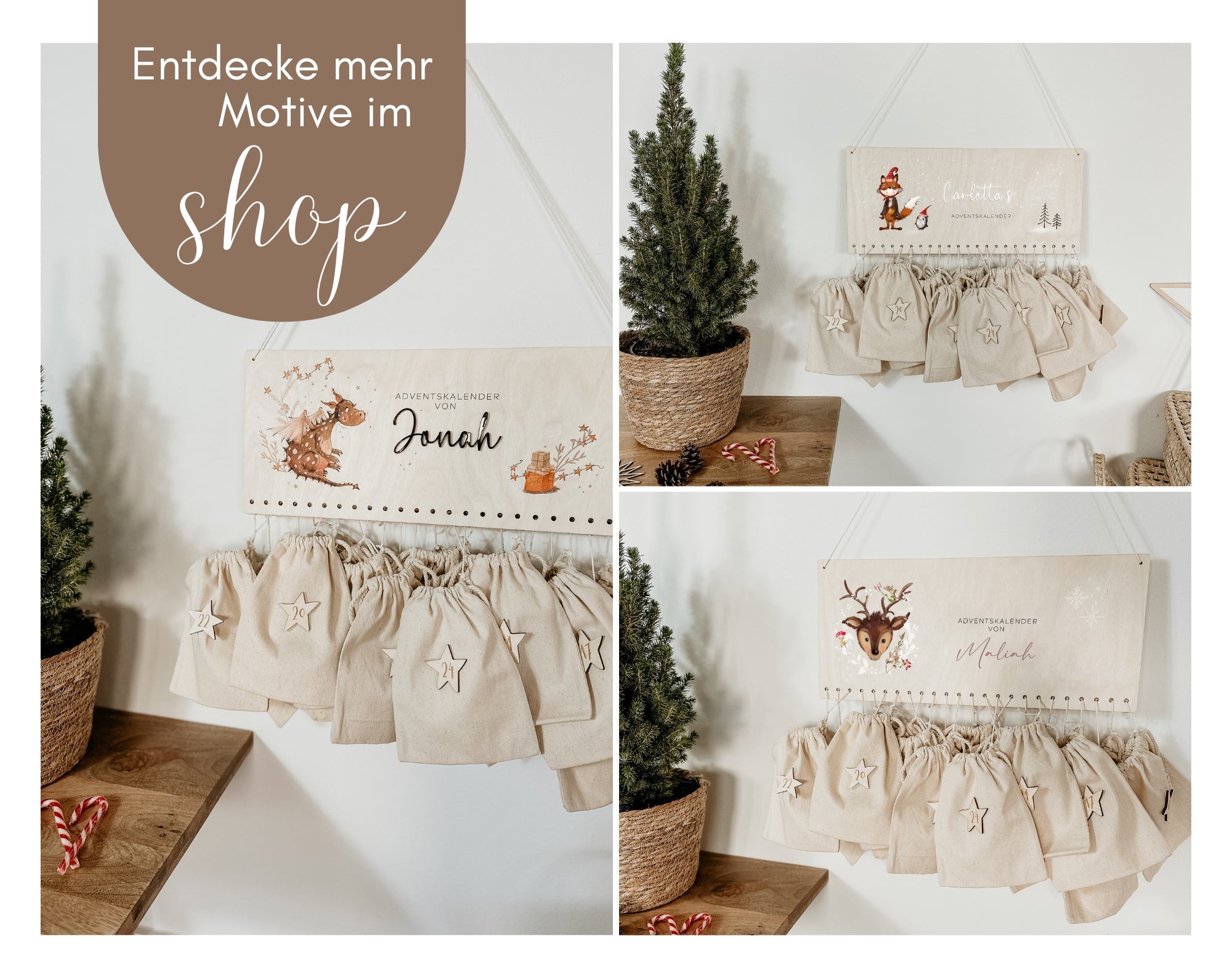 Beleuchteter Adventskalender Personalisiert "Weihnachtbus" Aquarell, Adventskalender zum Befüllen, Weihnachtsgeschenke Kinder Geschenke für Kind - lyllevenn-store