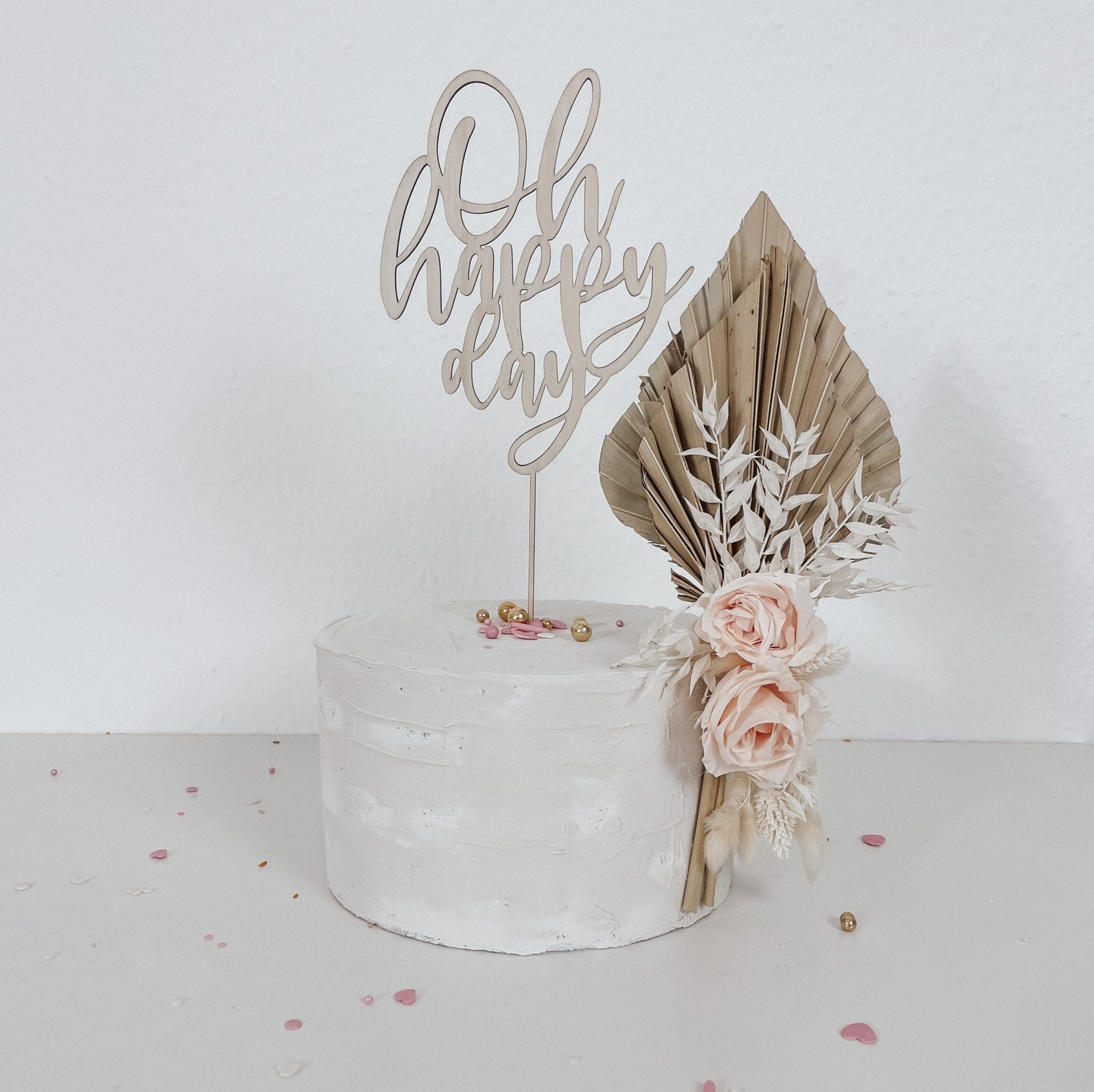 Caketopper Holz - Oh Happy Day - lyllevenn