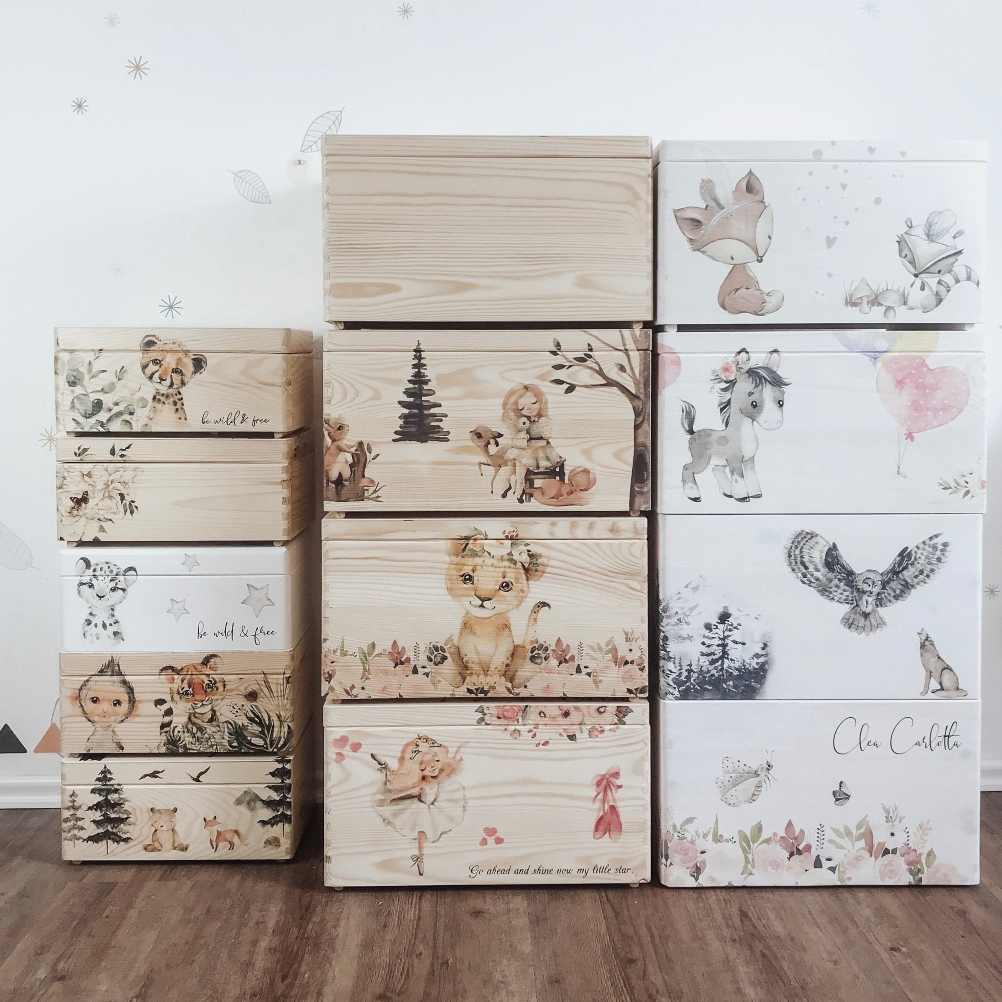 Erinnerungskiste Holz personalisiert - Bedruckt Wunschmotive - lyllevenn